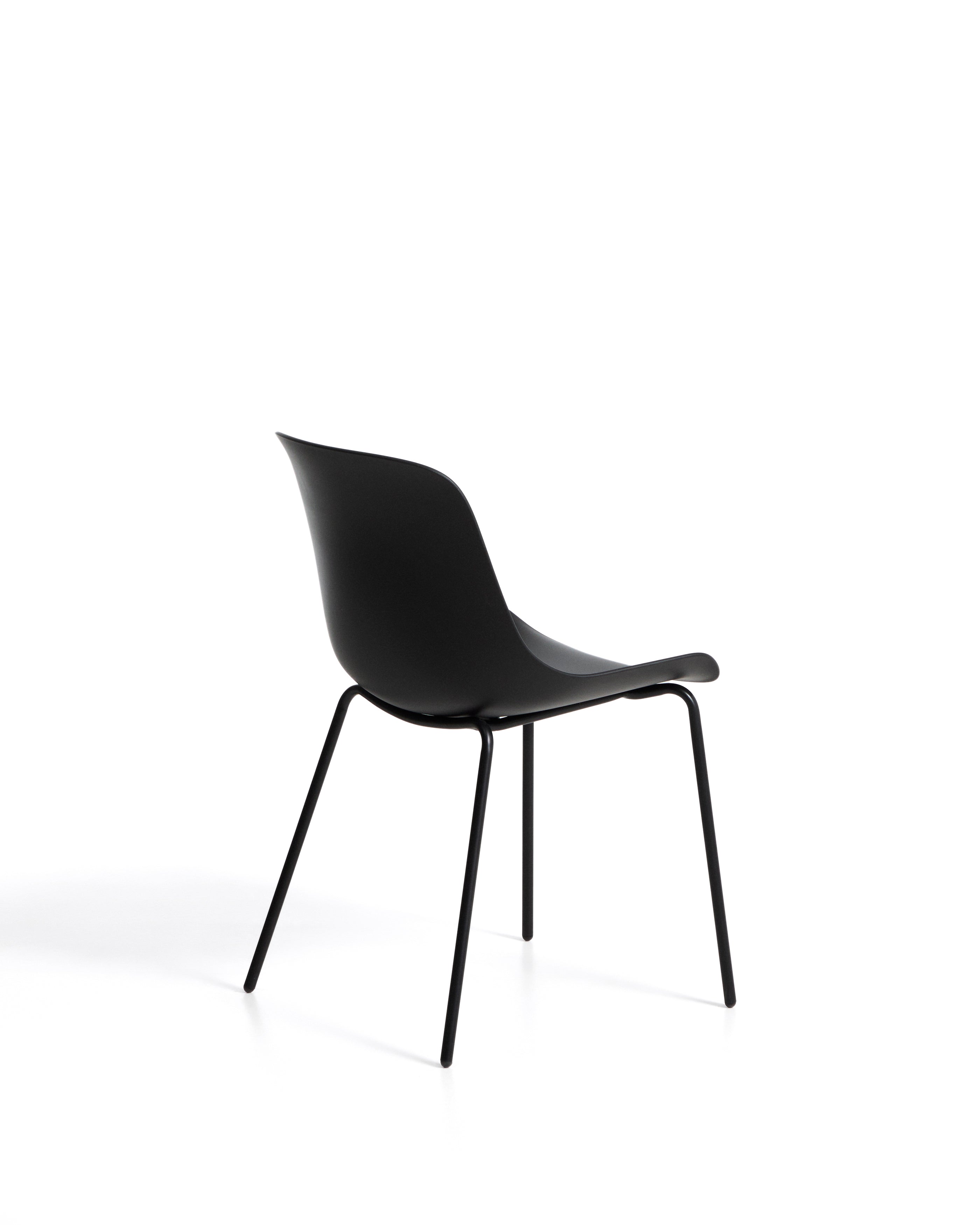 Altea black chair with black-finished steel legs - Product Image
