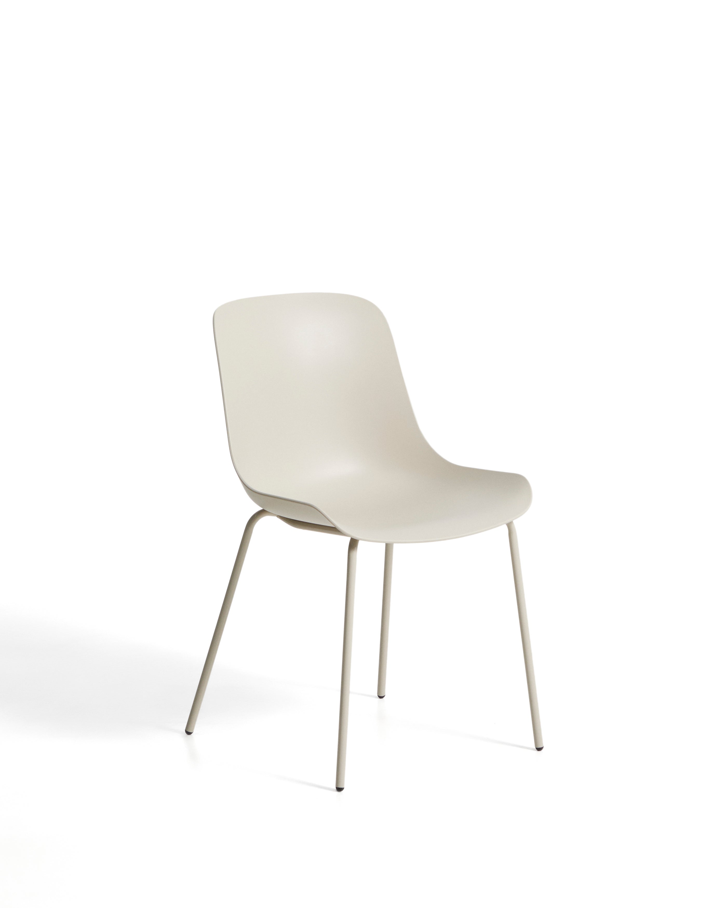Altea beige chair with beige-finished steel legs - Product Image