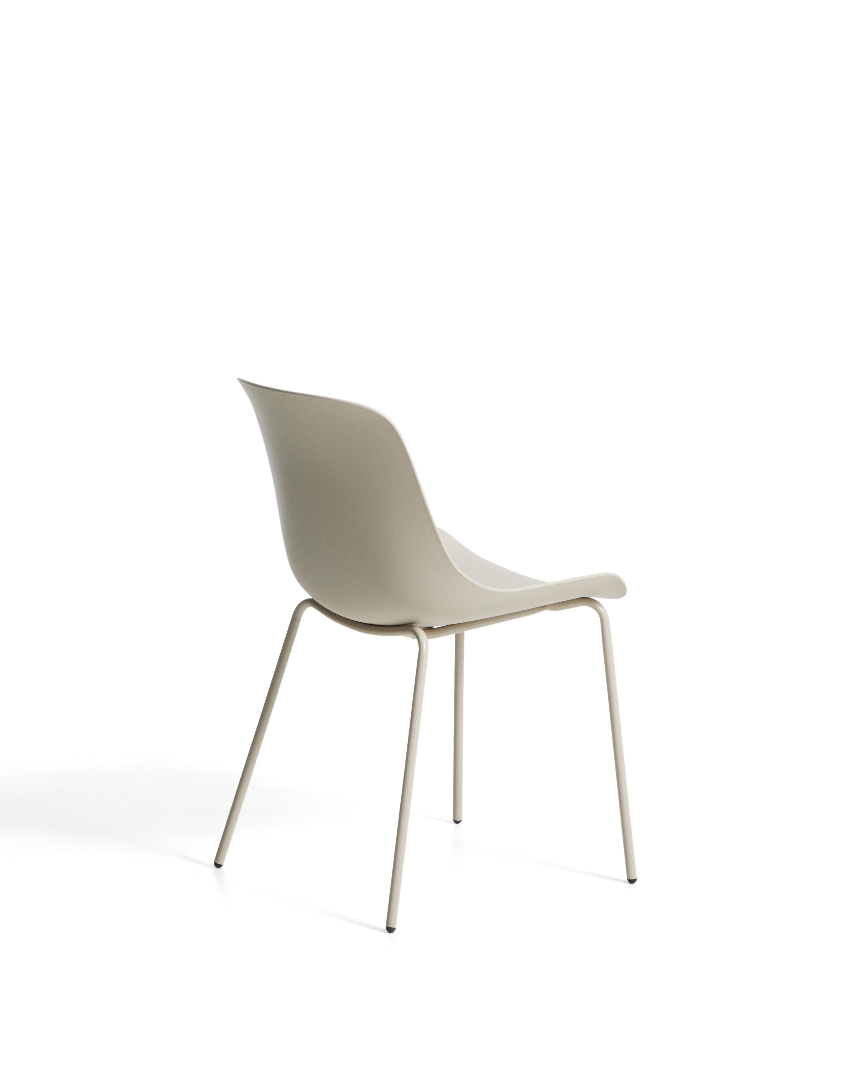 Altea beige chair with beige-finished steel legs - Product Image