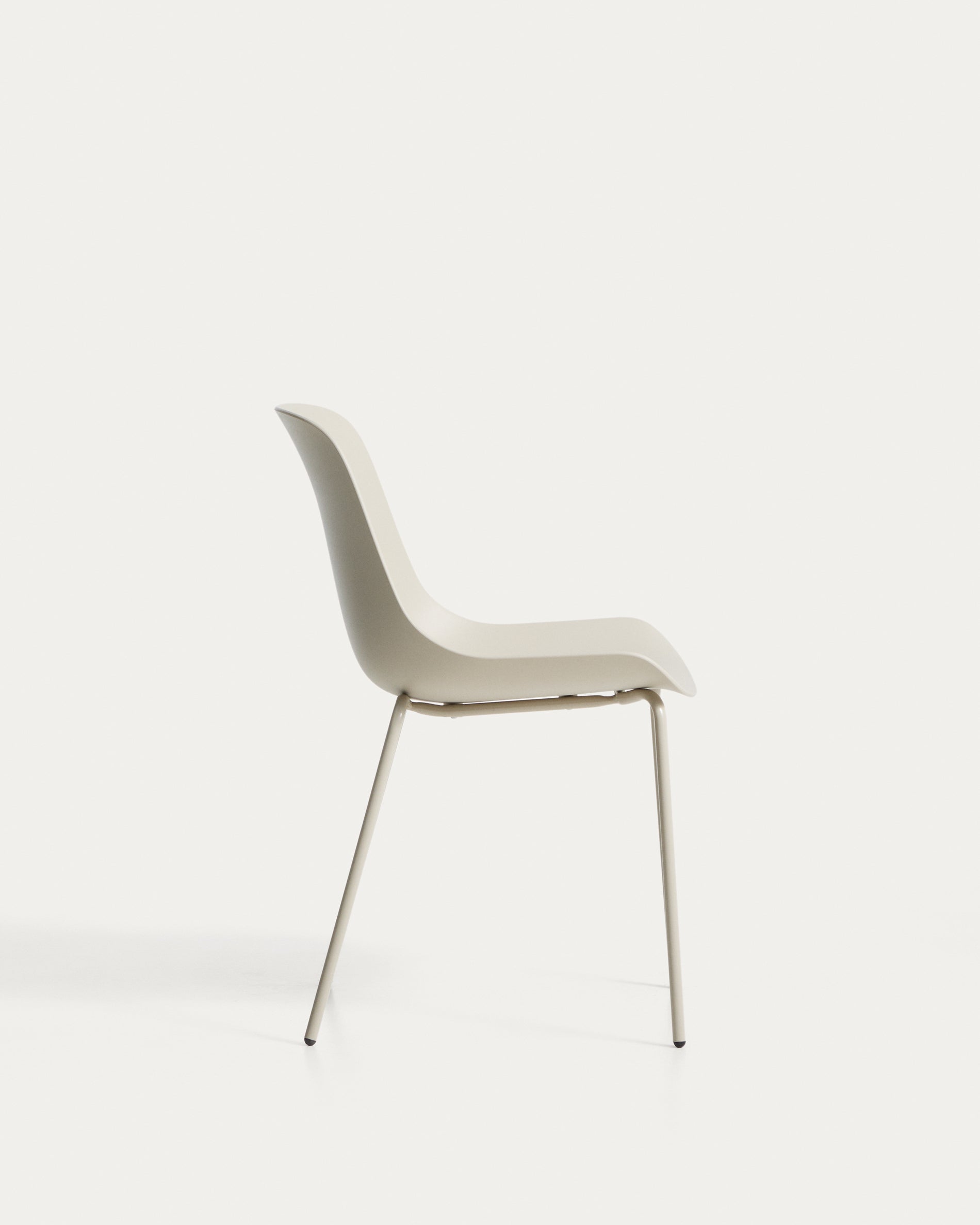 Altea beige chair with beige-finished steel legs - Product View