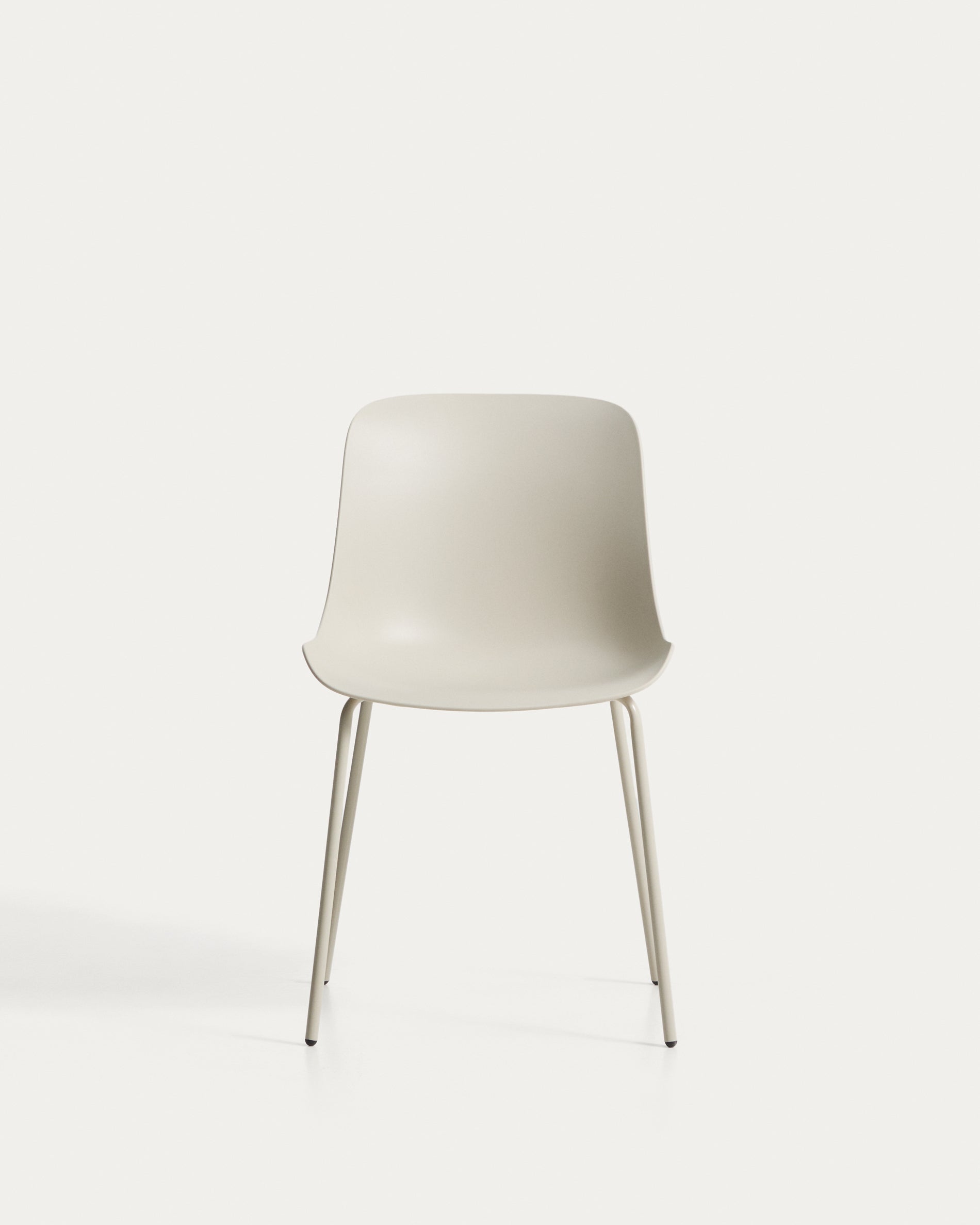 Altea beige chair with beige-finished steel legs - Product View