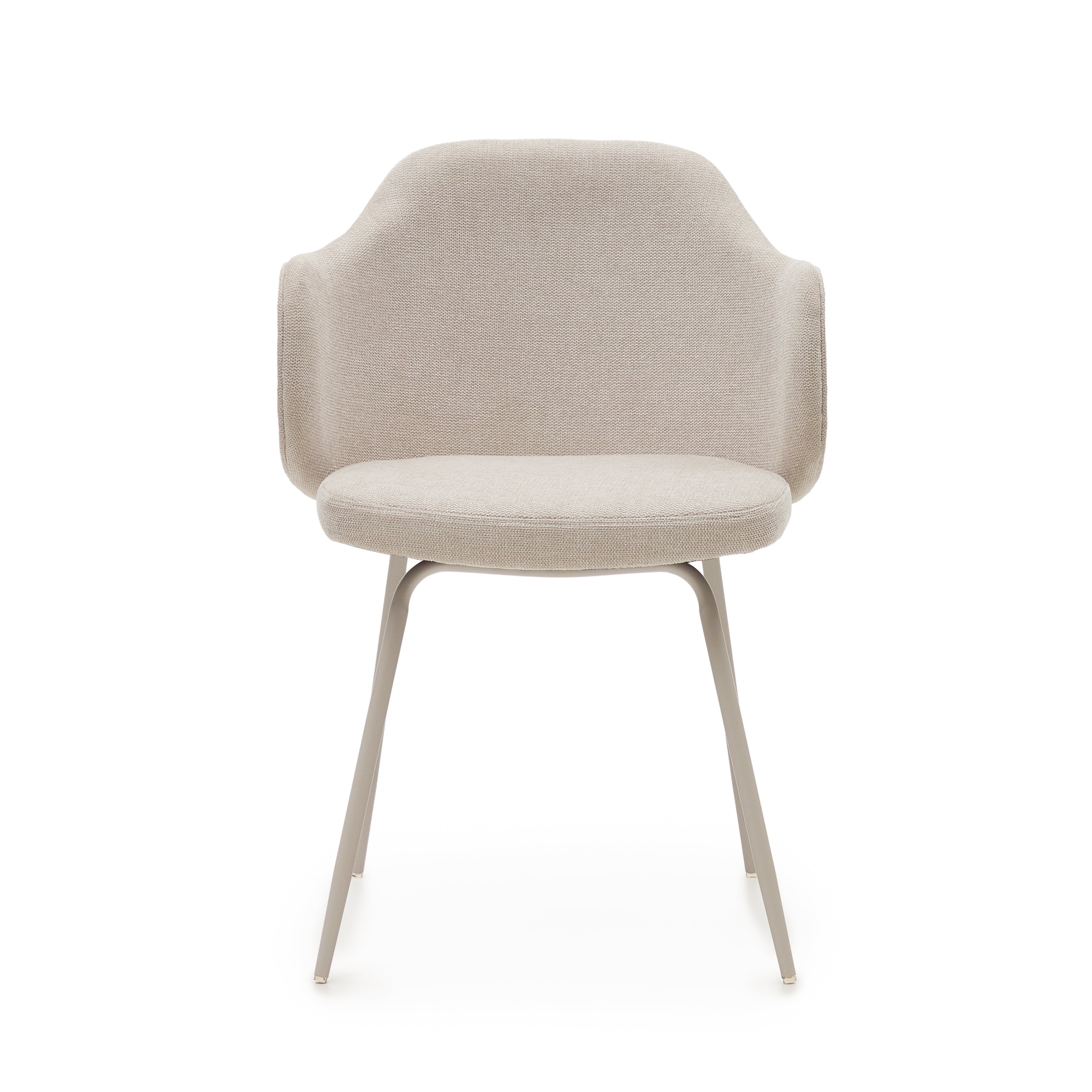 Yunia chair in beige with steel legs in a painted beige finish FSC 100% - Product Image