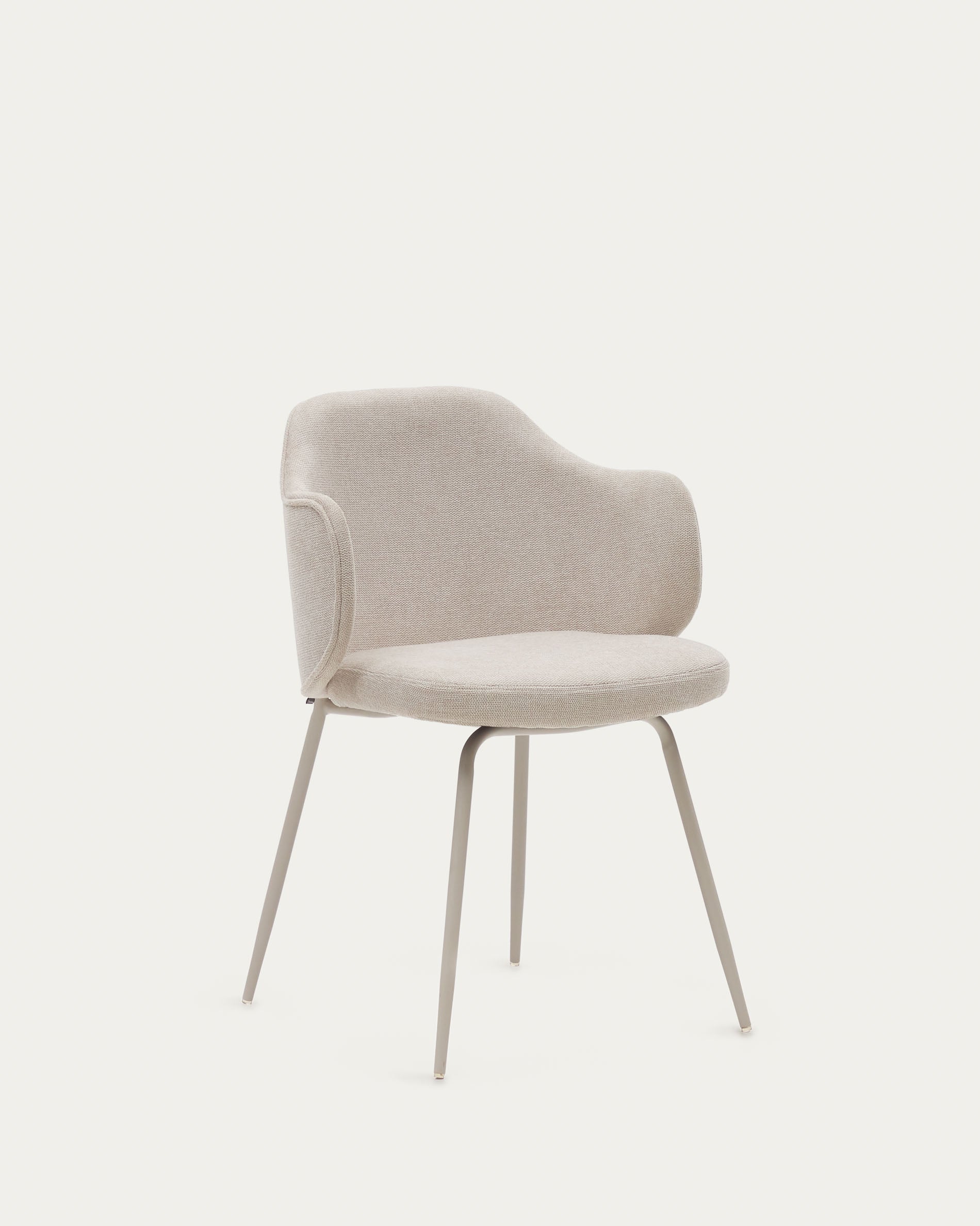 Yunia chair in beige with steel legs in a painted beige finish FSC 100% - Product View