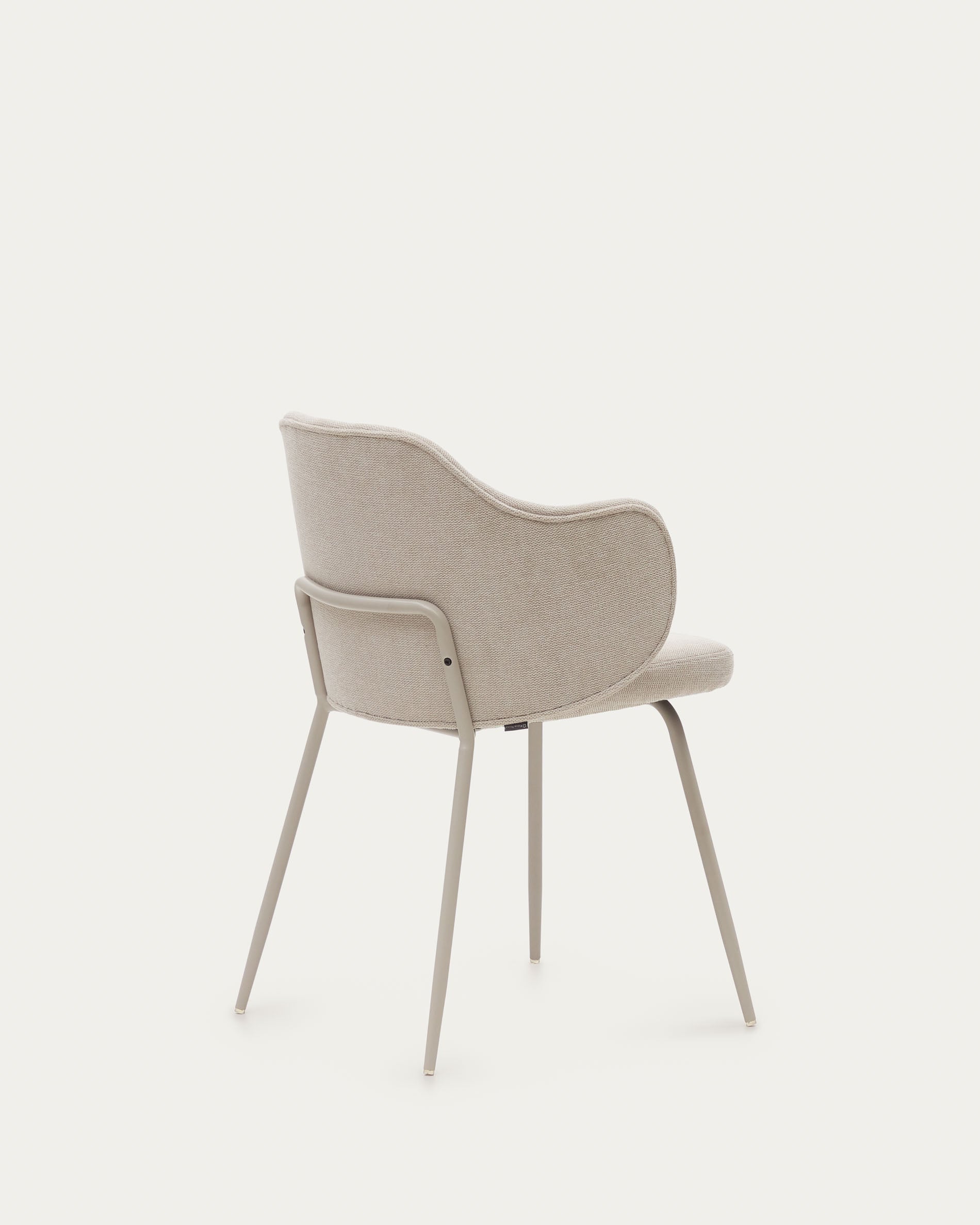 Yunia chair in beige with steel legs in a painted beige finish FSC 100% - Product View