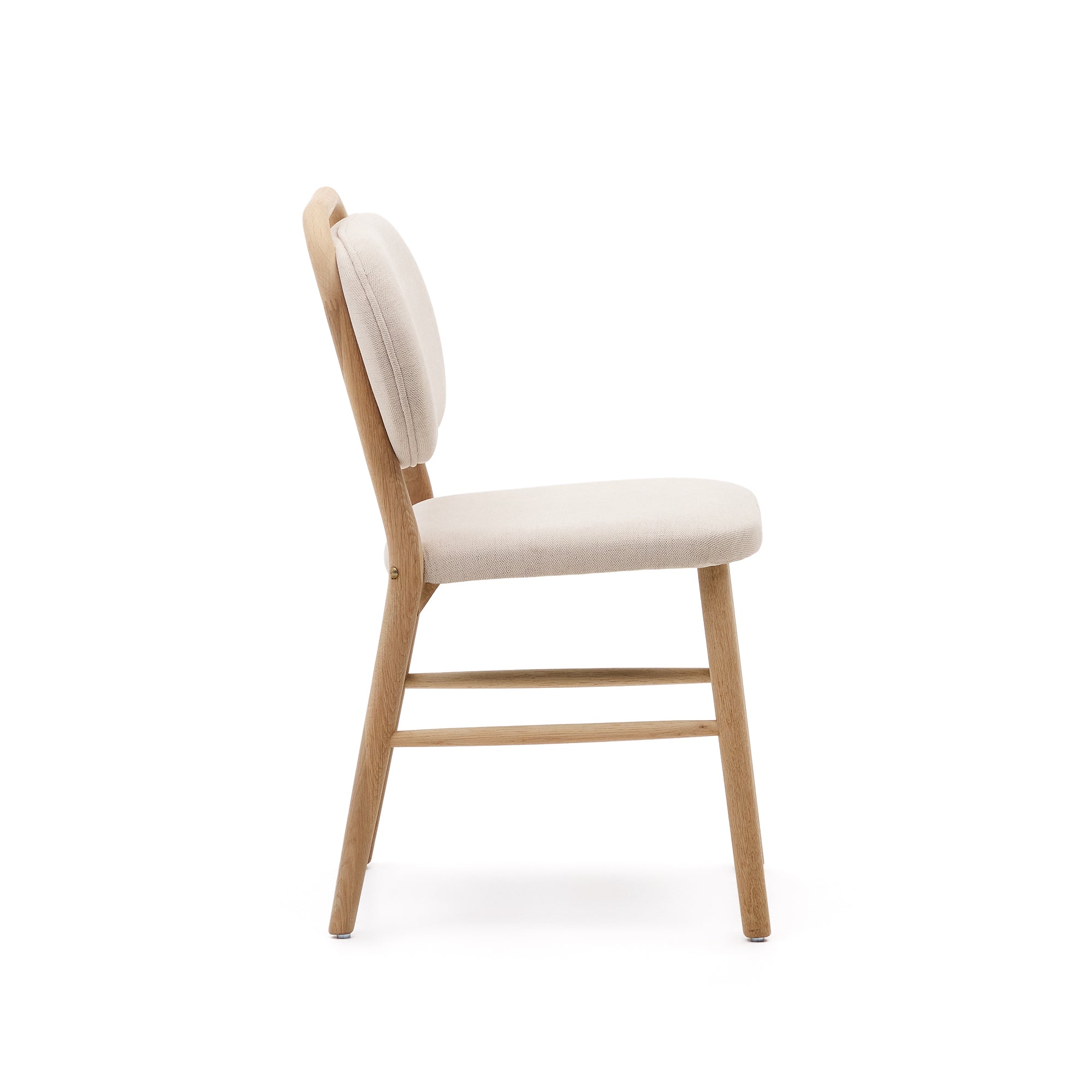Helda chair in beige chenille and solid oak wood FSC Mix Credit - Product Image