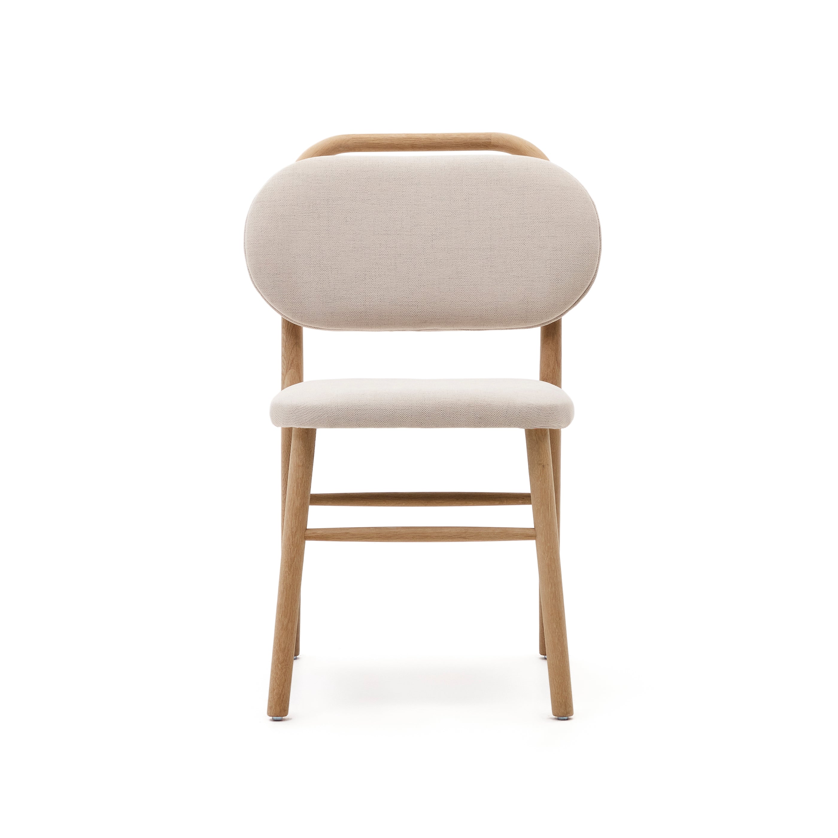 Helda chair in beige chenille and solid oak wood FSC Mix Credit - Product Image