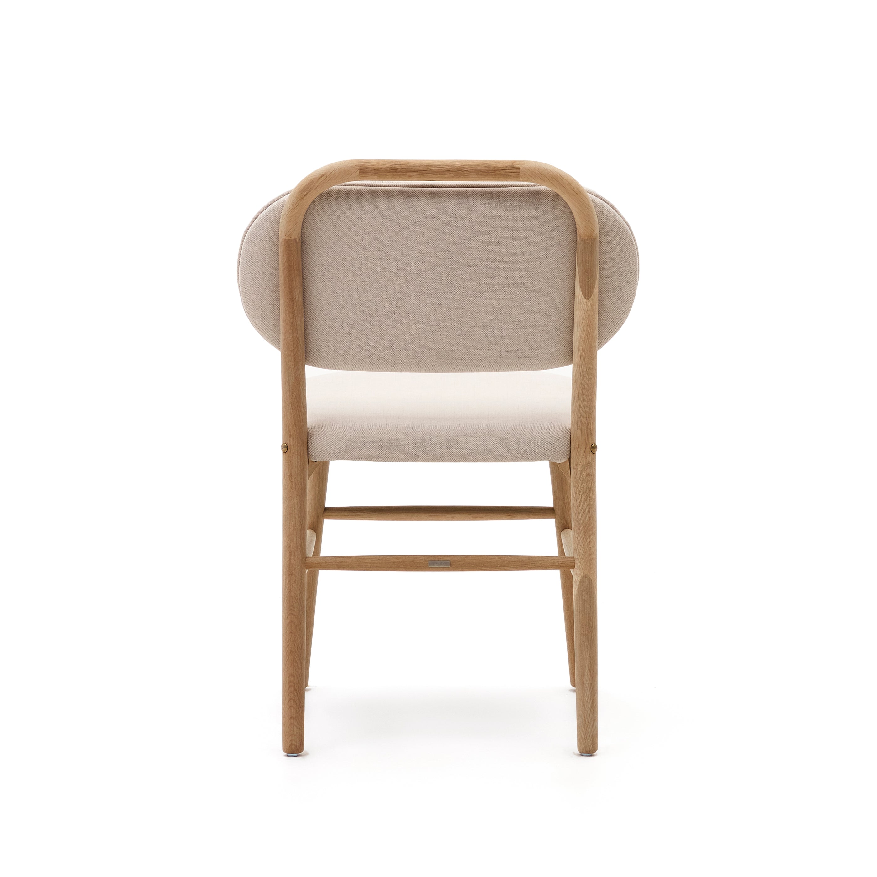 Helda chair in beige chenille and solid oak wood FSC Mix Credit - Product Image