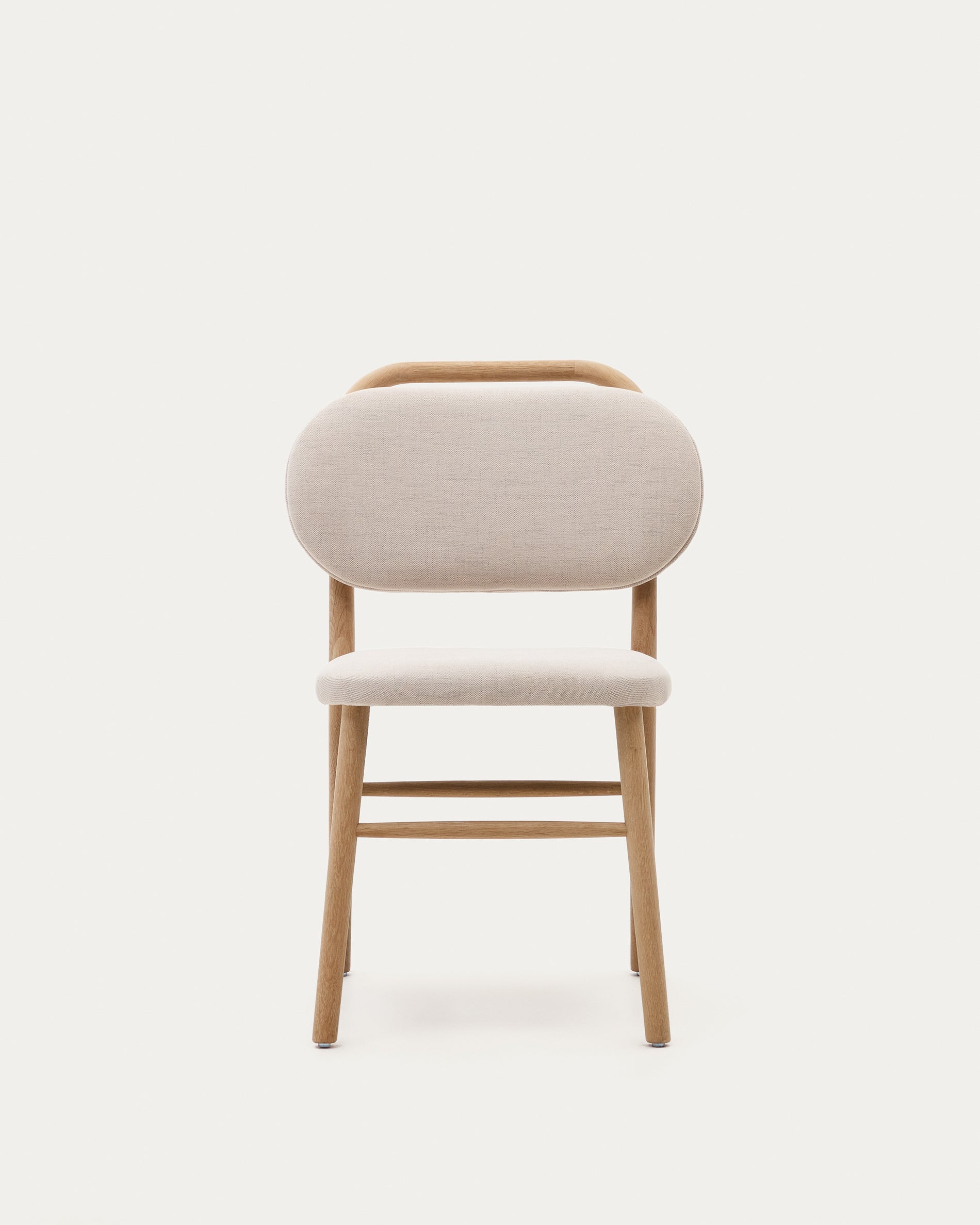 Helda chair in beige chenille and solid oak wood FSC Mix Credit - Product View
