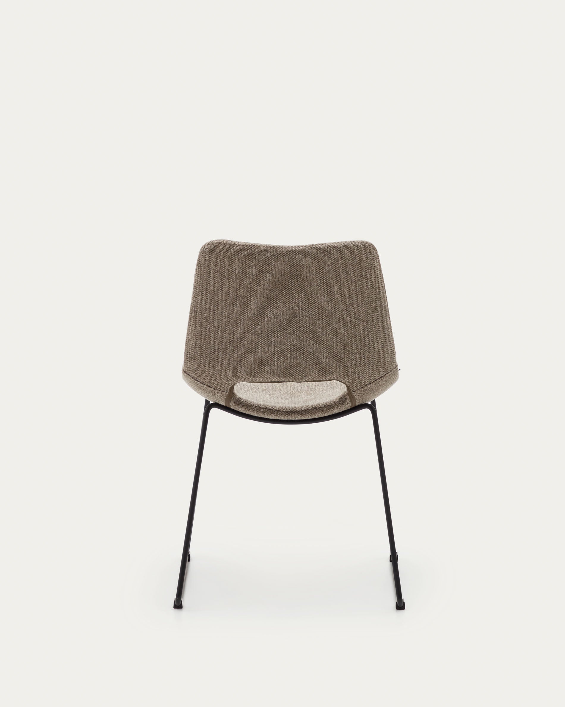 Zahara chair in brown with steel legs in a black finish - Product View