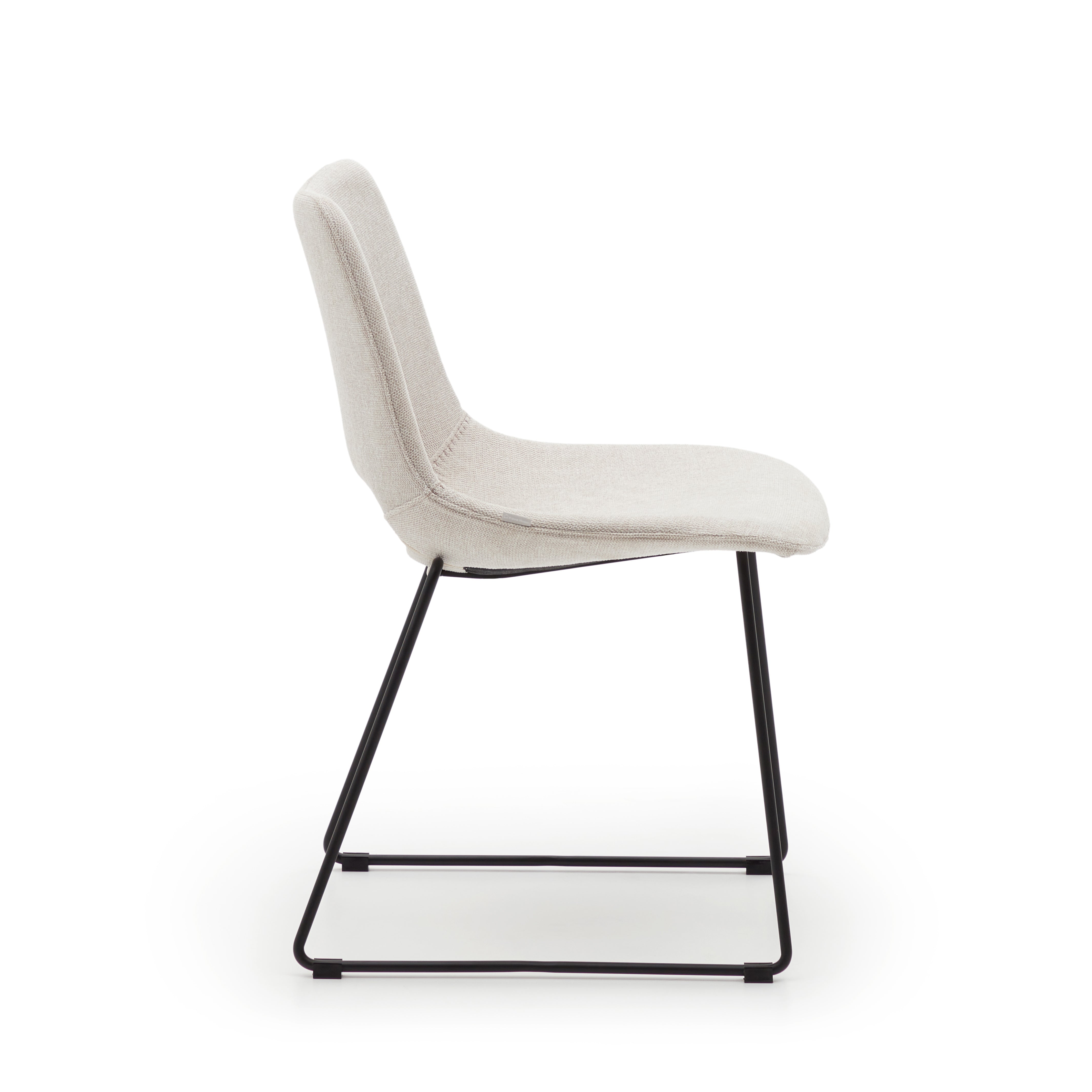 Zahara chair in beige with steel legs in a black finish - Product Image