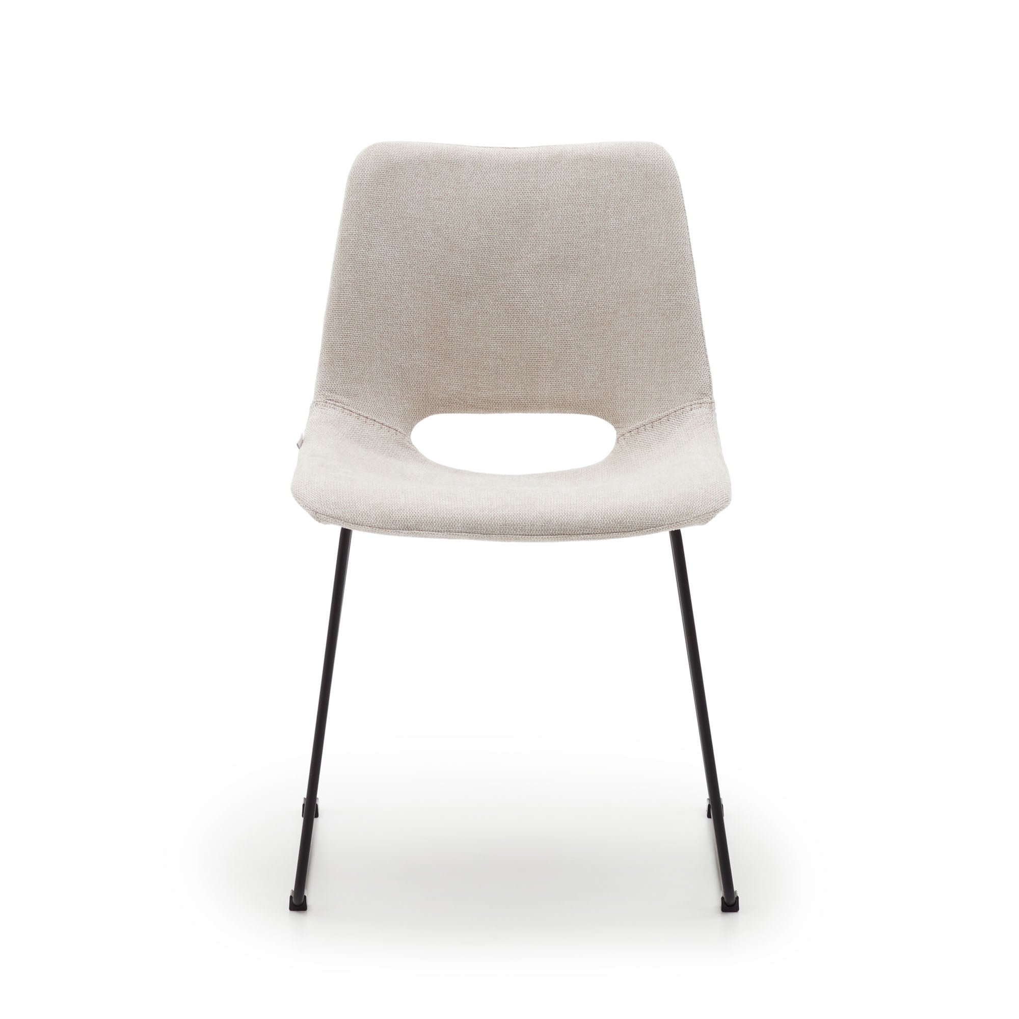 Zahara chair in beige with steel legs in a black finish - Product Image