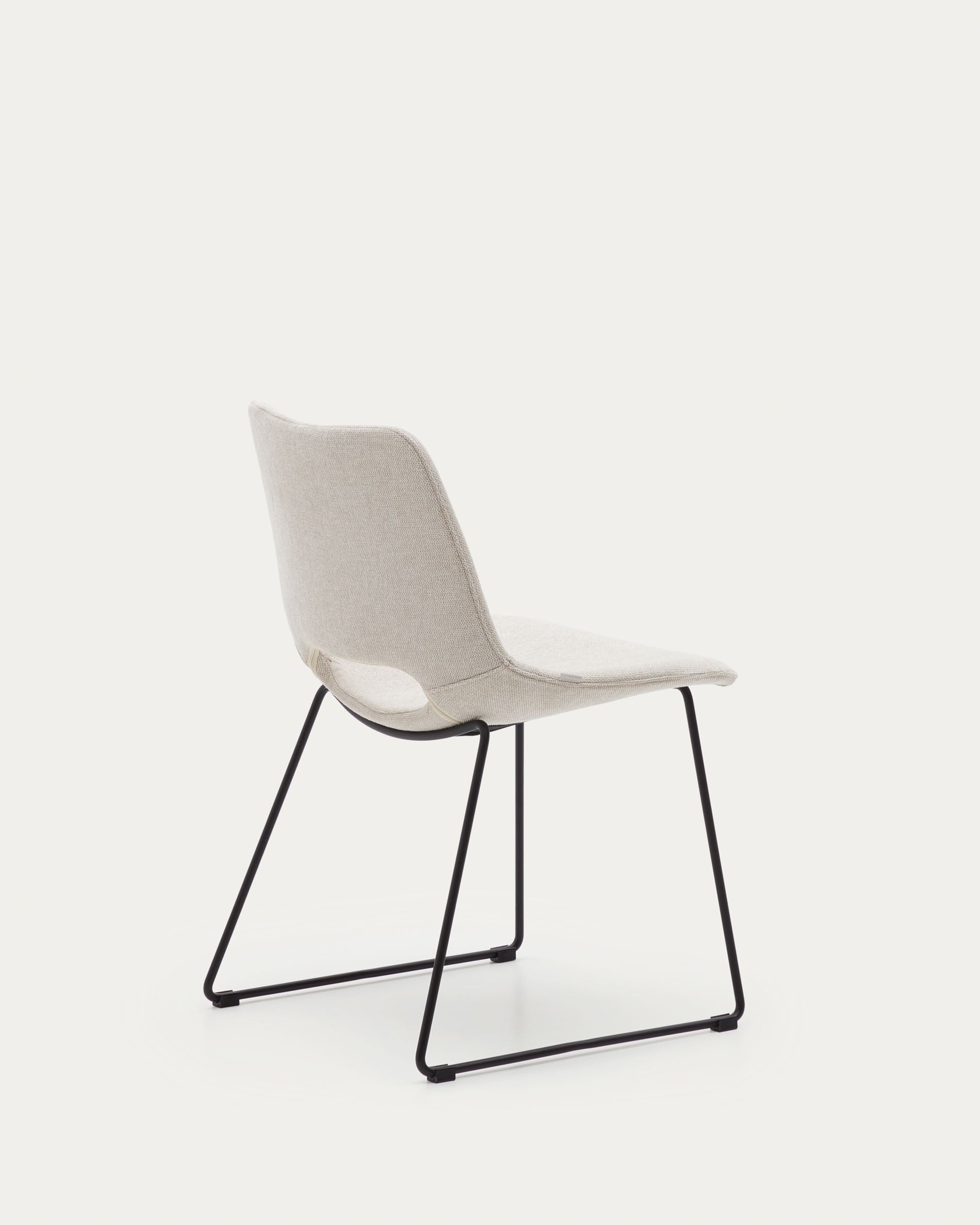Zahara chair in beige with steel legs in a black finish - Product View