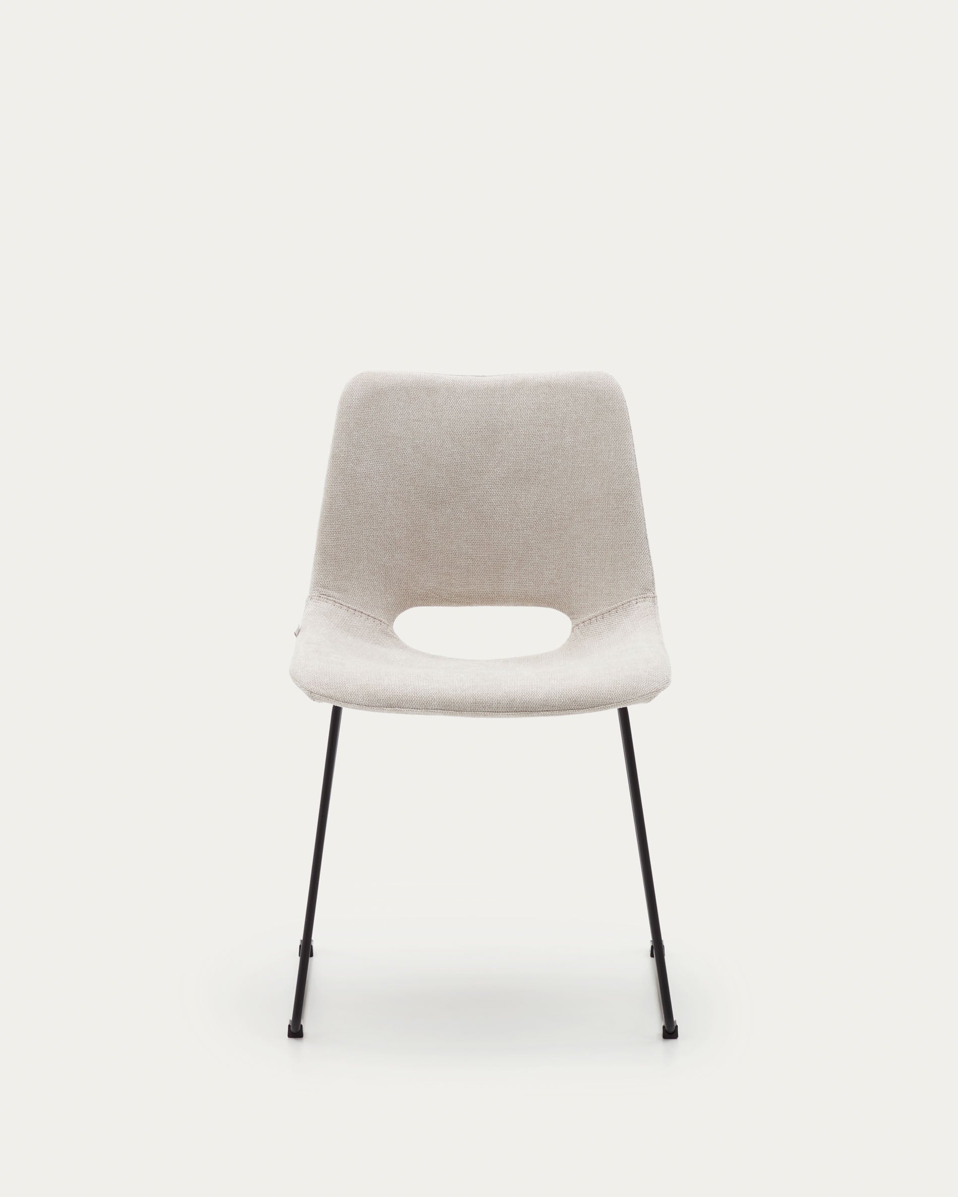 Zahara chair in beige with steel legs in a black finish - Product View
