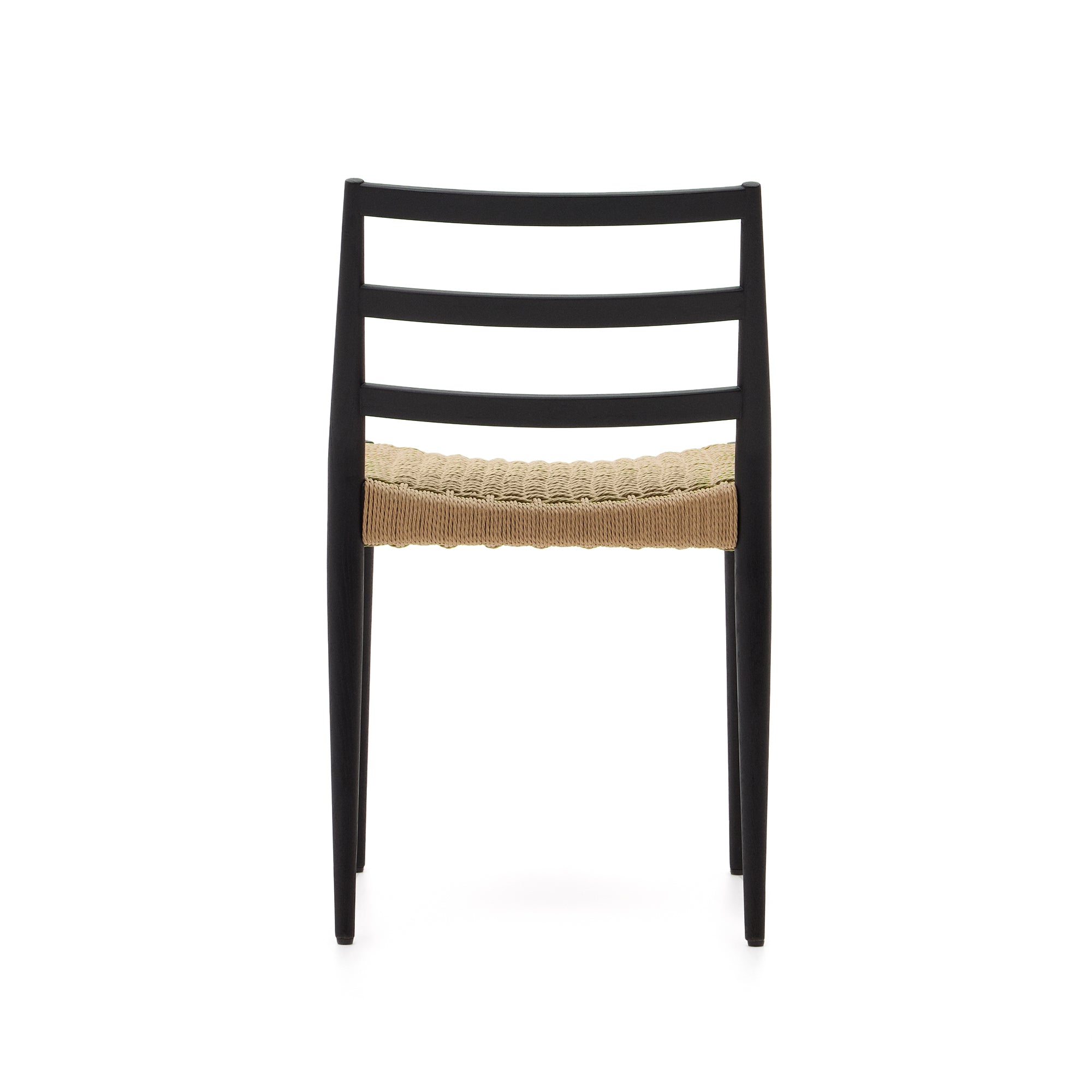 Analy chair in solid oak with black finish and rope seat FSC 100% - Product Image