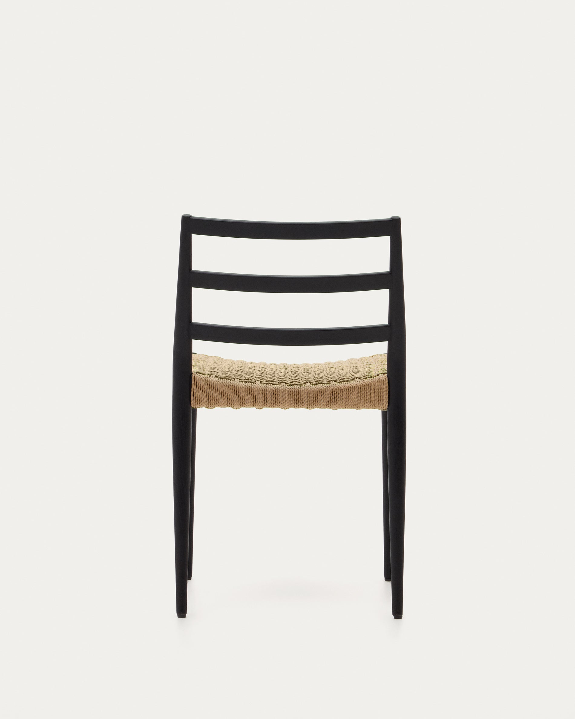 Analy chair in solid oak with black finish and rope seat FSC 100% - Product View