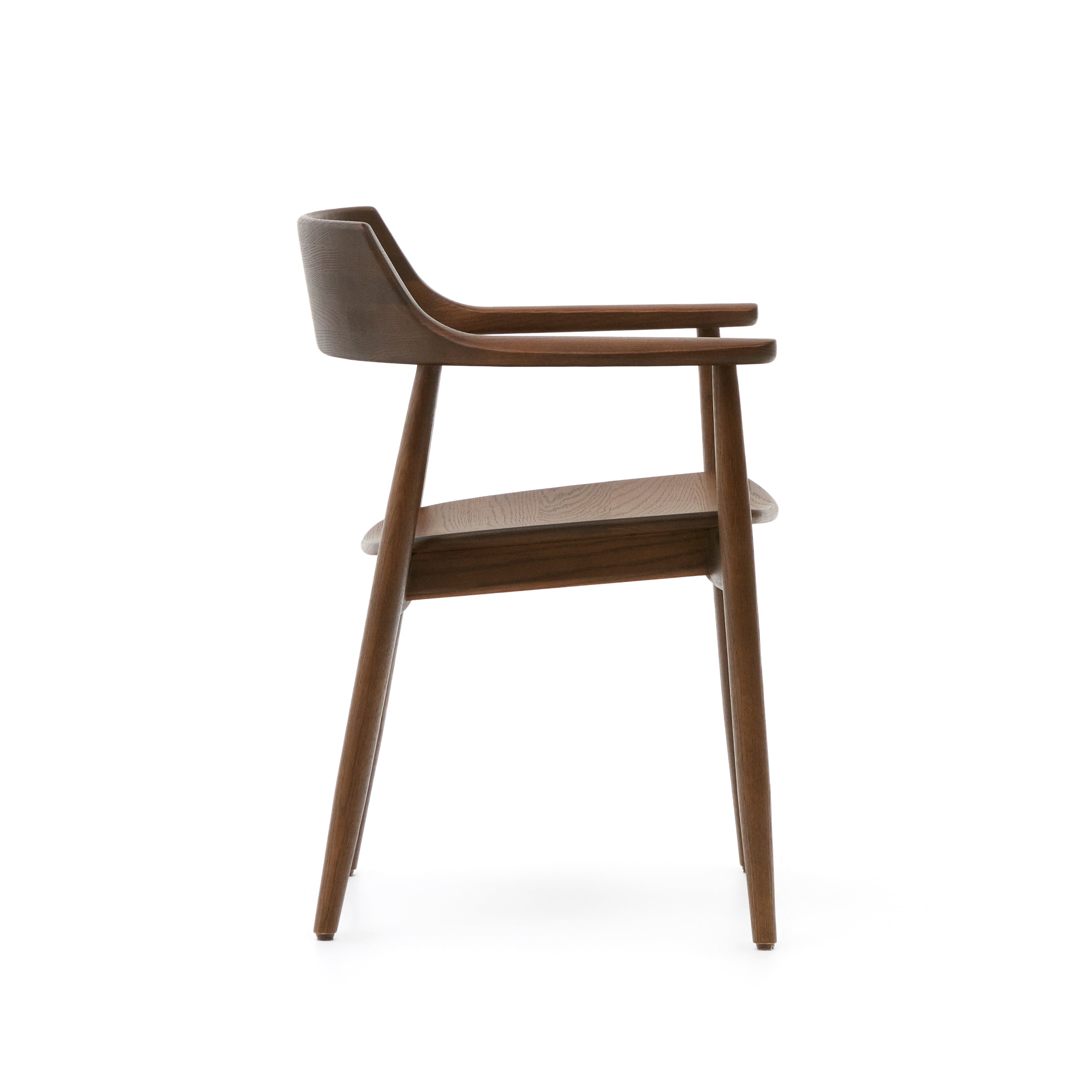 Fondes chair in solid oak wood with walnut finish FSC Mix Credit - Product Image
