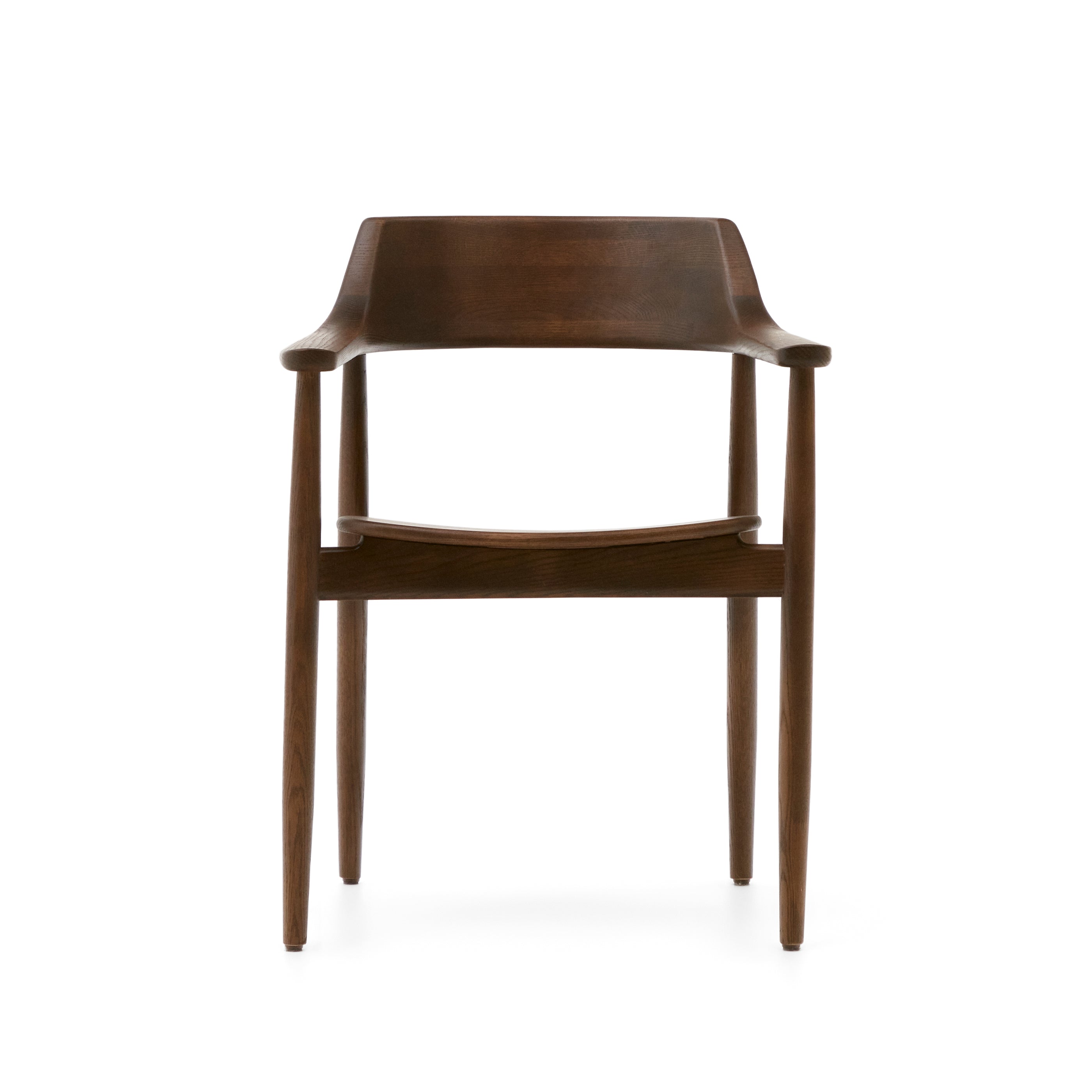 Fondes chair in solid oak wood with walnut finish FSC Mix Credit - Product Image