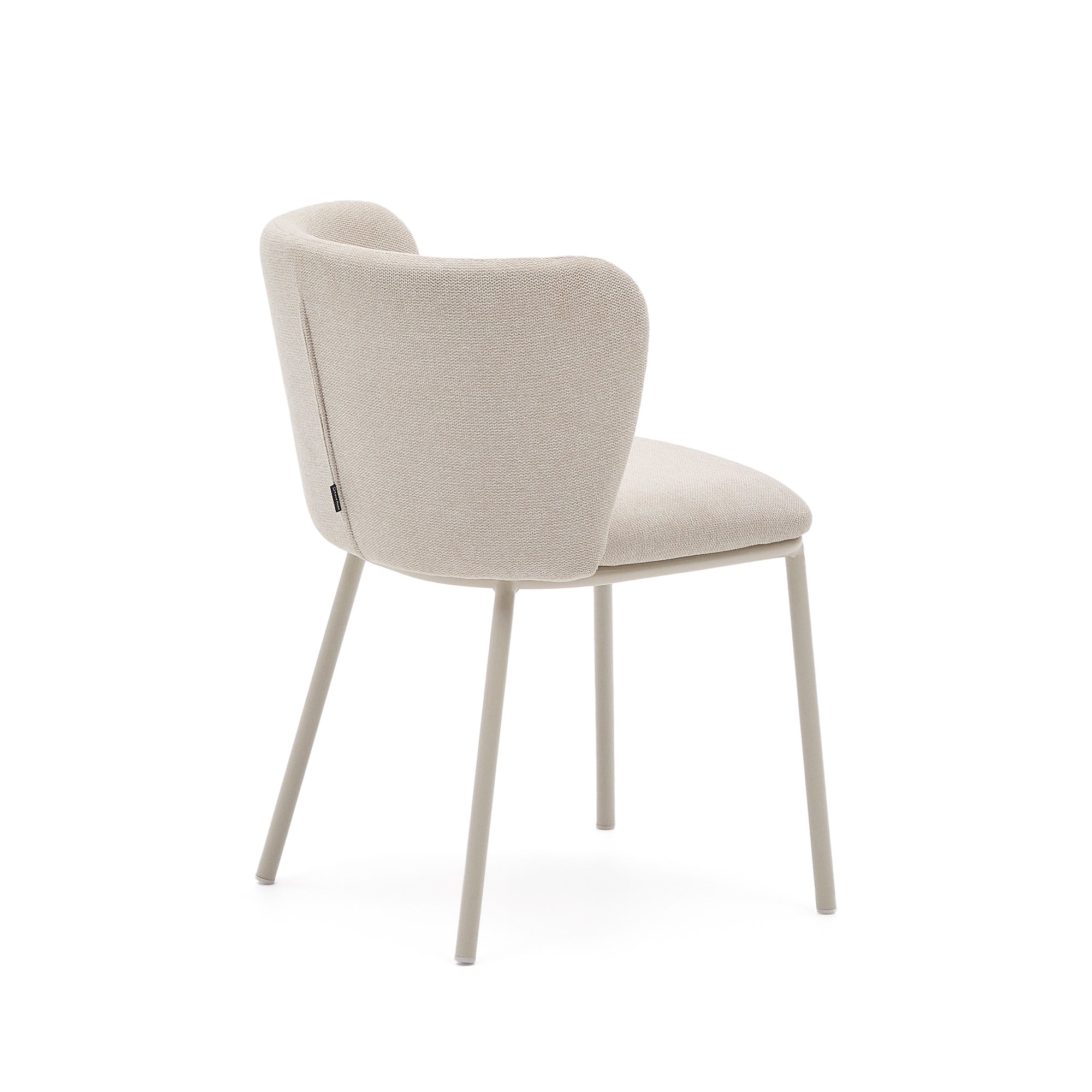 Ciselia chair in beige chenille and beige steel, FSC Mix Credit - Product Image