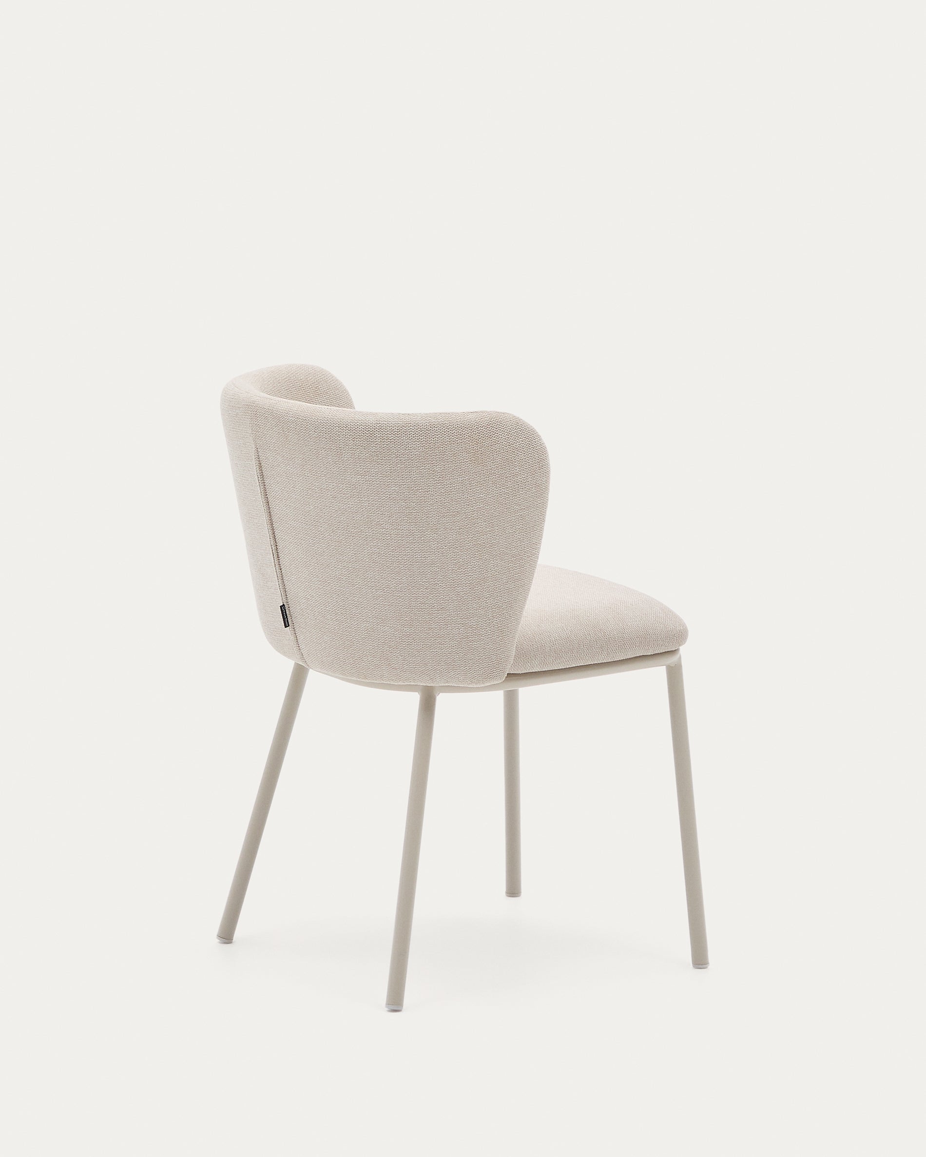 Ciselia chair in beige chenille and beige steel, FSC Mix Credit - Product View