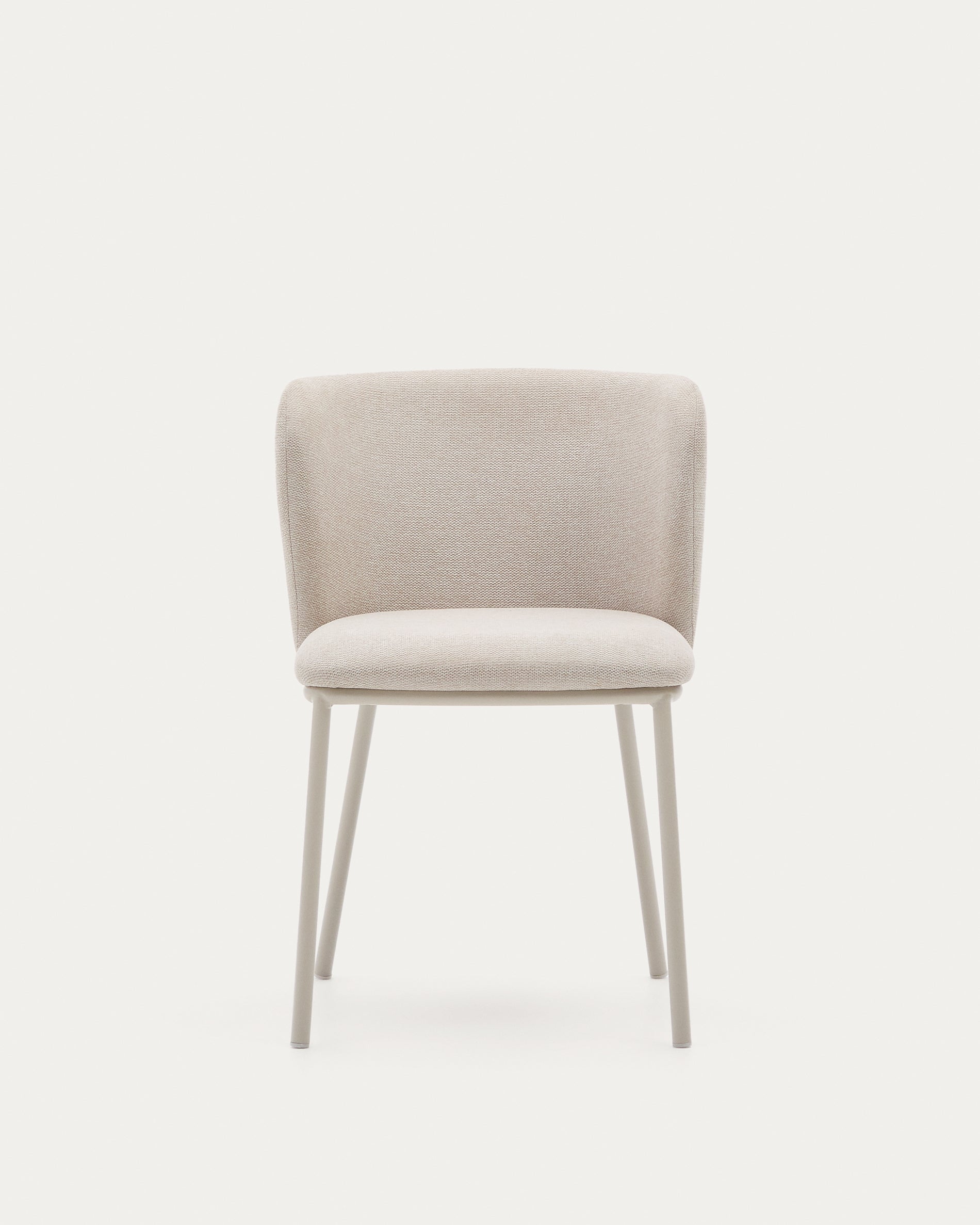 Ciselia chair in beige chenille and beige steel, FSC Mix Credit - Product View