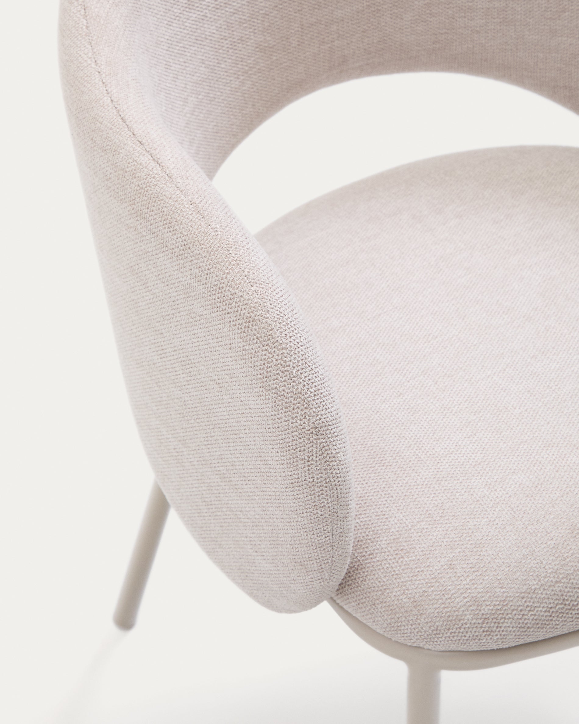 Maina chair in beige and steel legs in a beige finish, FSC Mix Credit - Detail