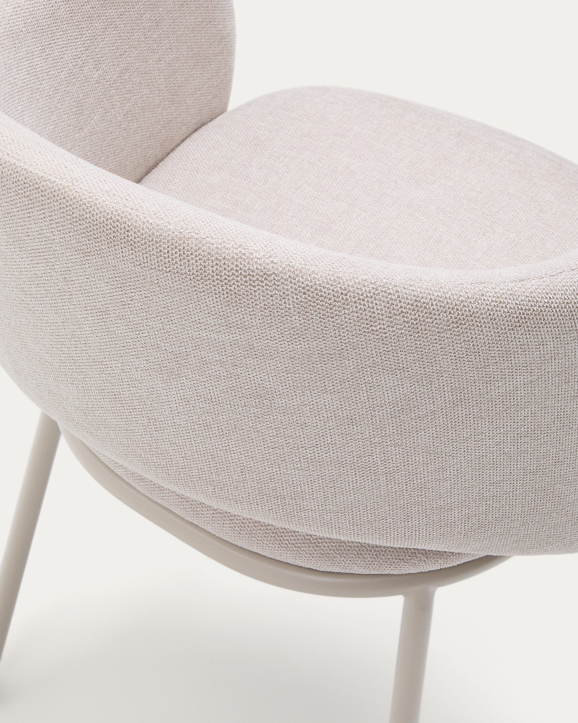 Maina chair in beige and steel legs in a beige finish, FSC Mix Credit - Detail