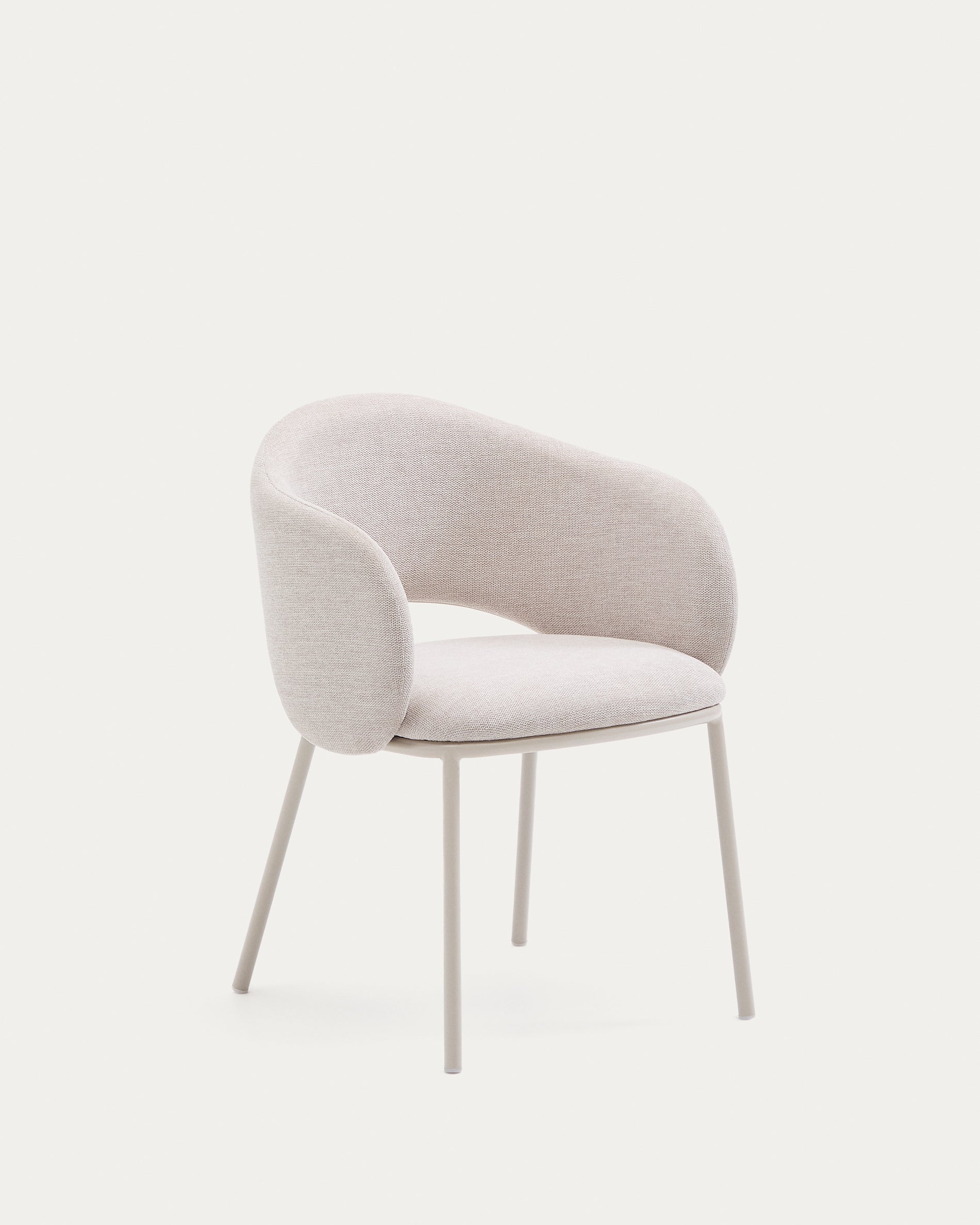 Maina chair in beige and steel legs in a beige finish, FSC Mix Credit - Product View