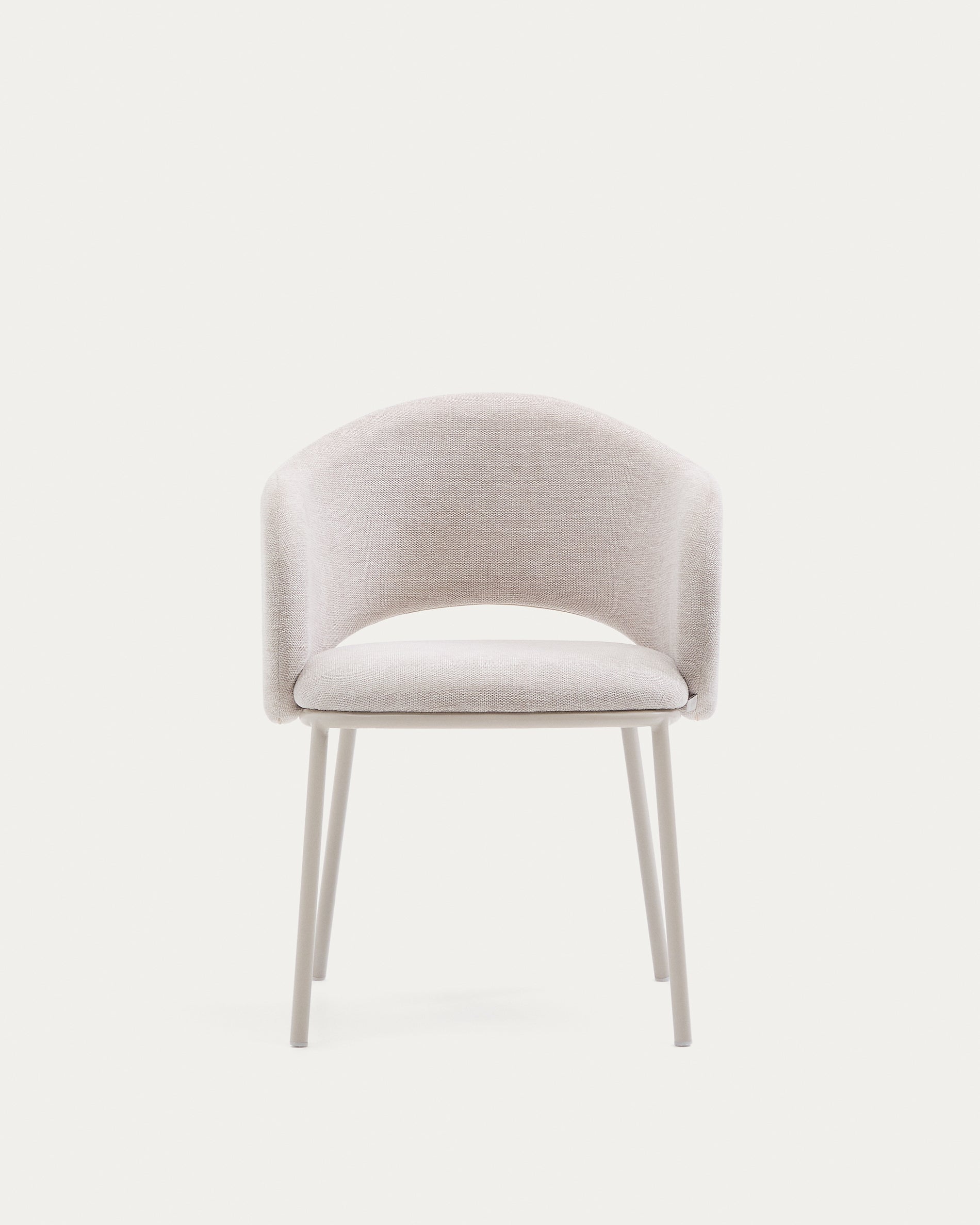 Maina chair in beige and steel legs in a beige finish, FSC Mix Credit - Product View
