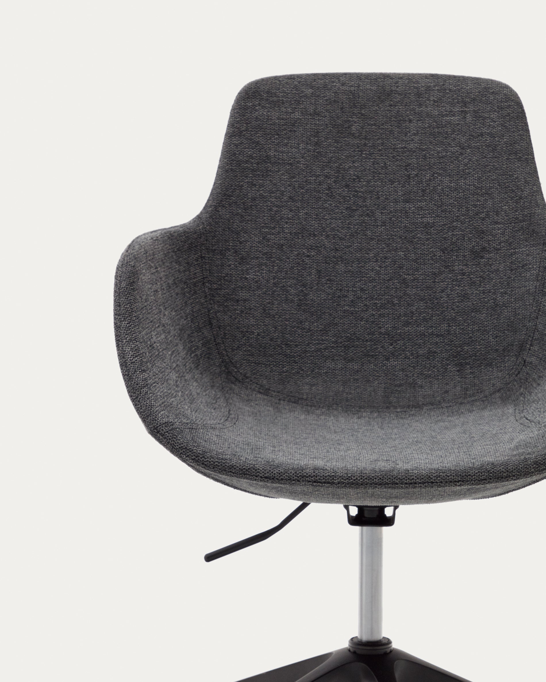 Tissiana dark grey and aluminium desk chair with matt black finish - Detail