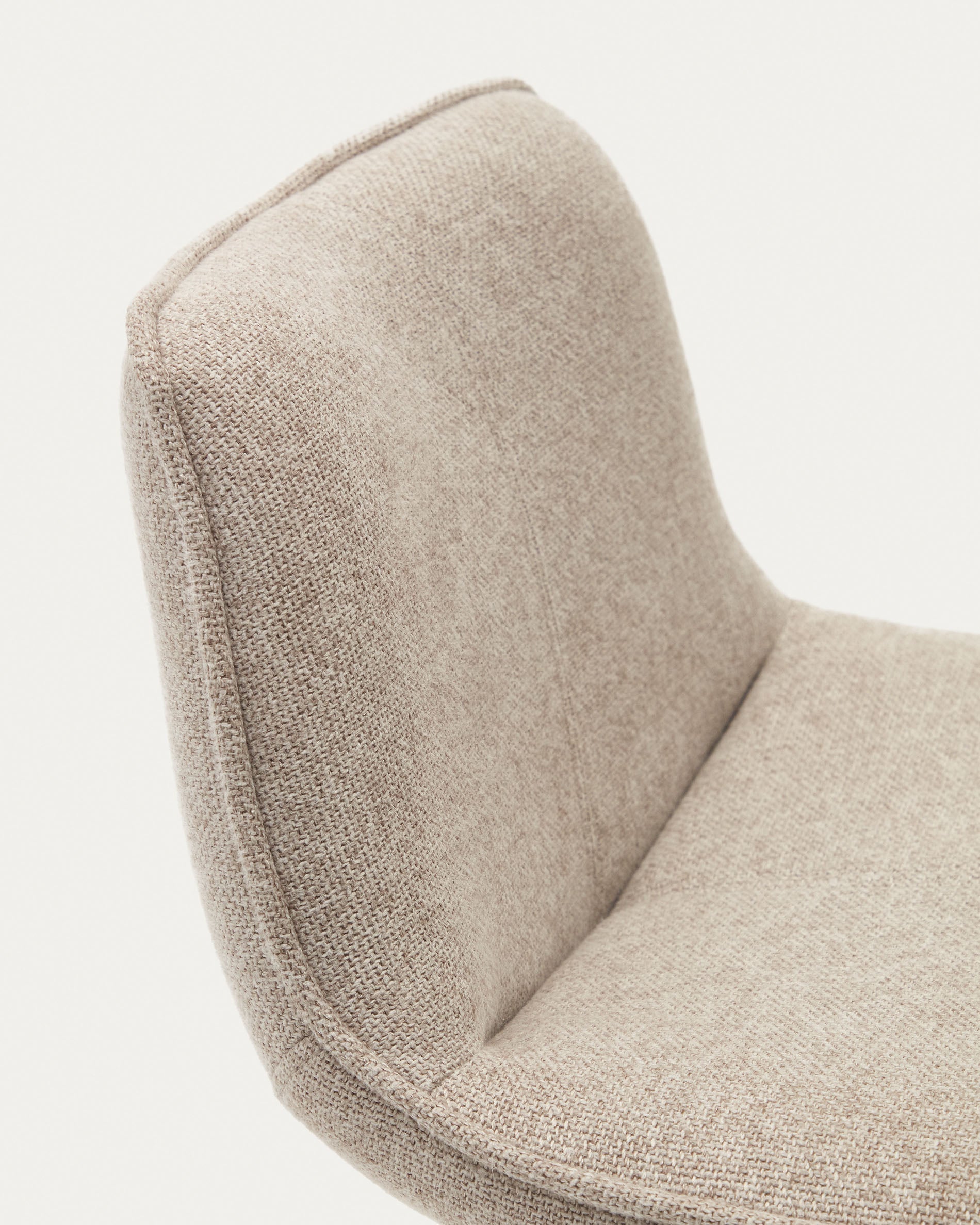 Zenda stool in beige chenille and matt white steel 81-102 cm FSC 100% - Detail