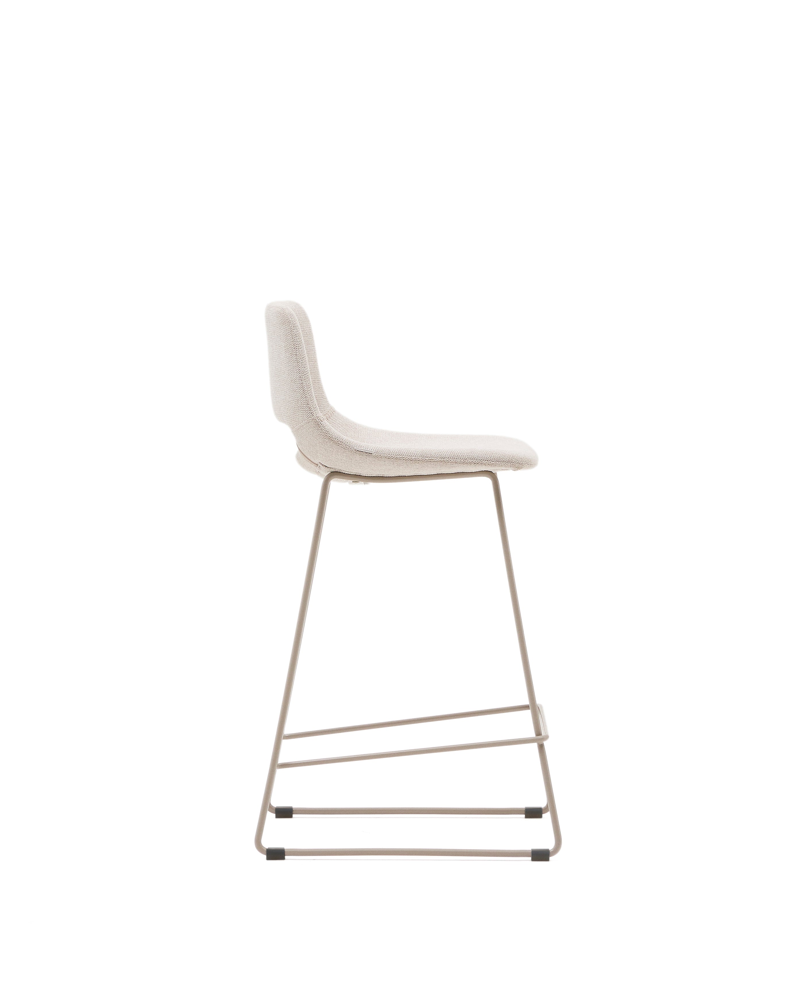 Zahara beige stool with steel in a beige finish, height 65 cm - Product Image