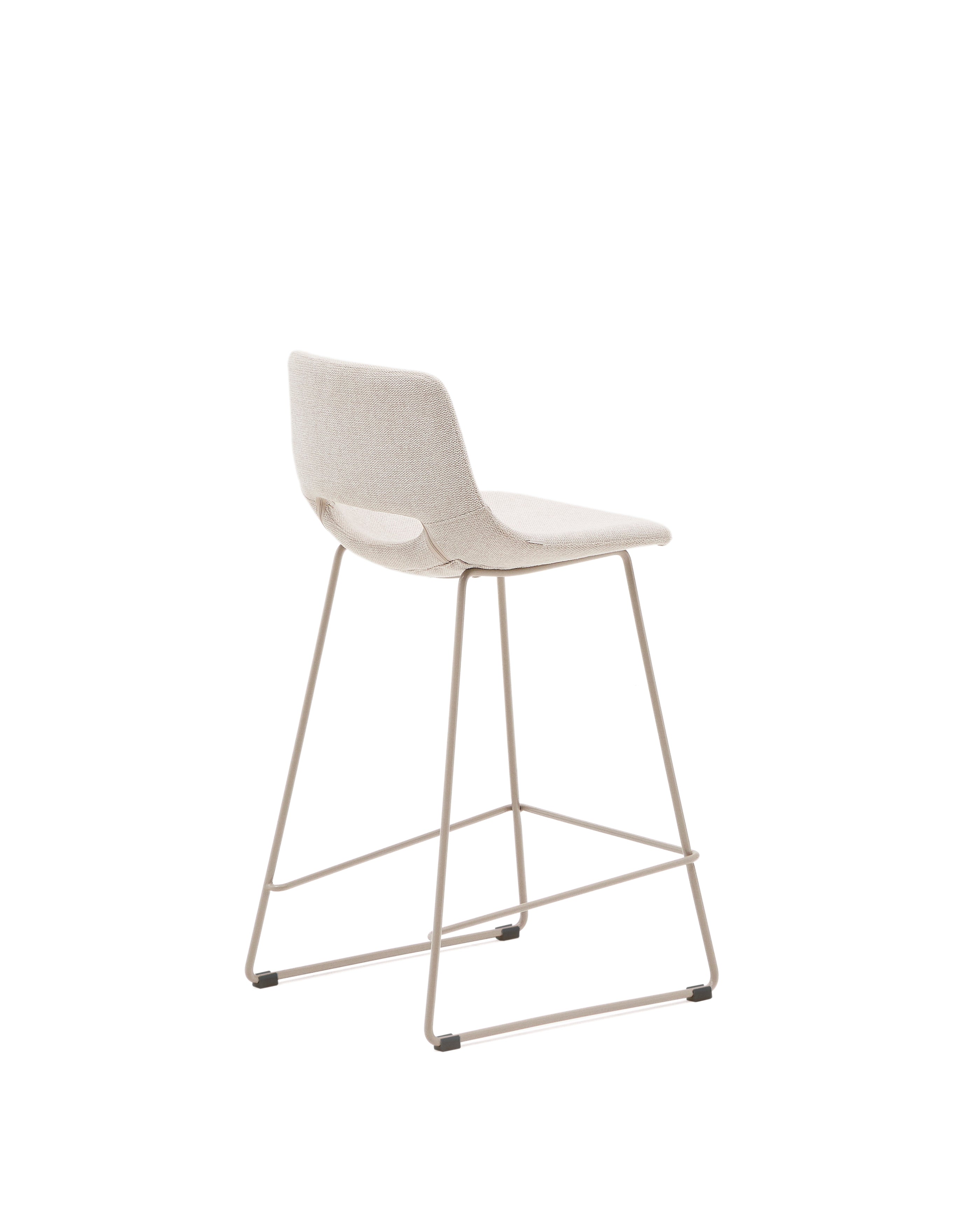 Zahara beige stool with steel in a beige finish, height 65 cm - Product Image