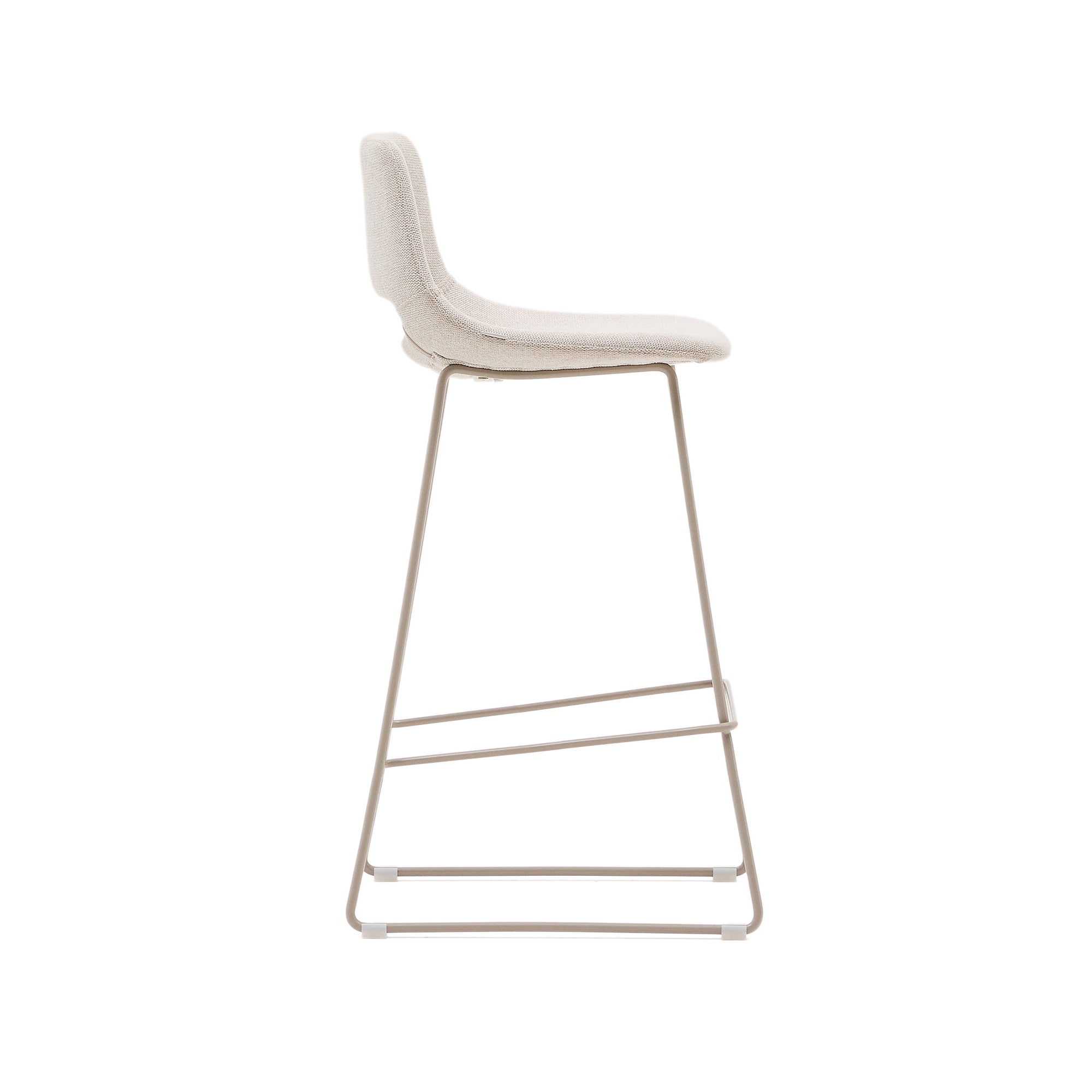 Zahara beige stool with steel in a beige finish, height 76 cm - Product Image