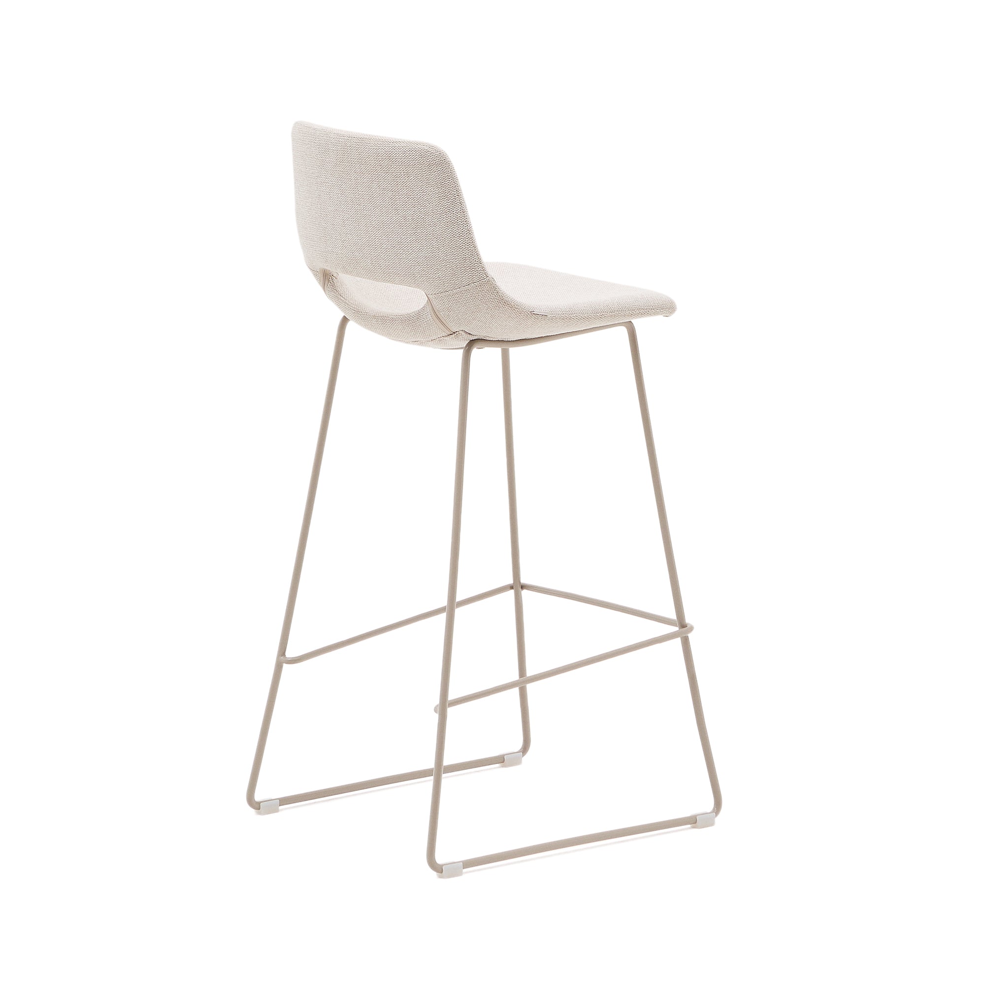 Zahara beige stool with steel in a beige finish, height 76 cm - Product Image