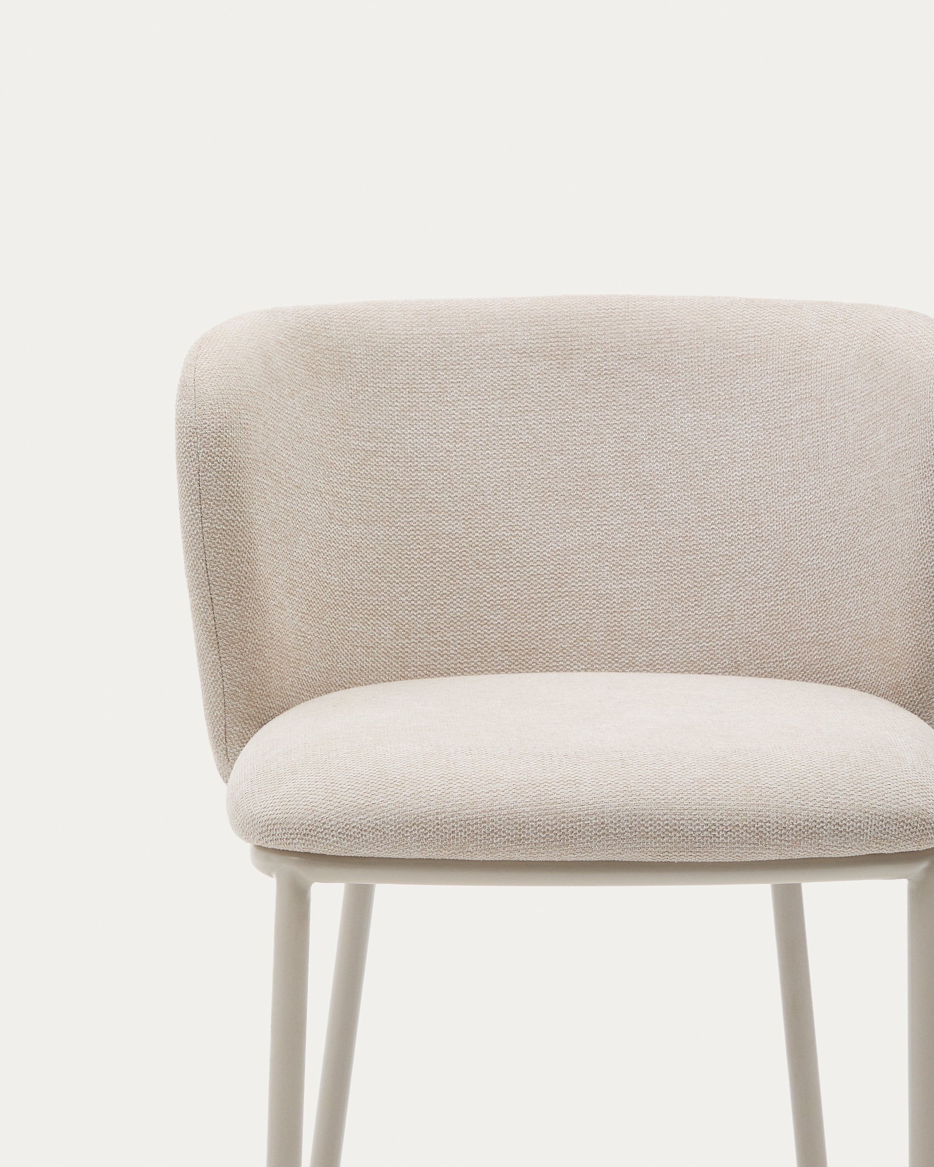 Ciselia stool in beige chenille and beige steel, height 65 cm, FSC Mix Credit - Detail