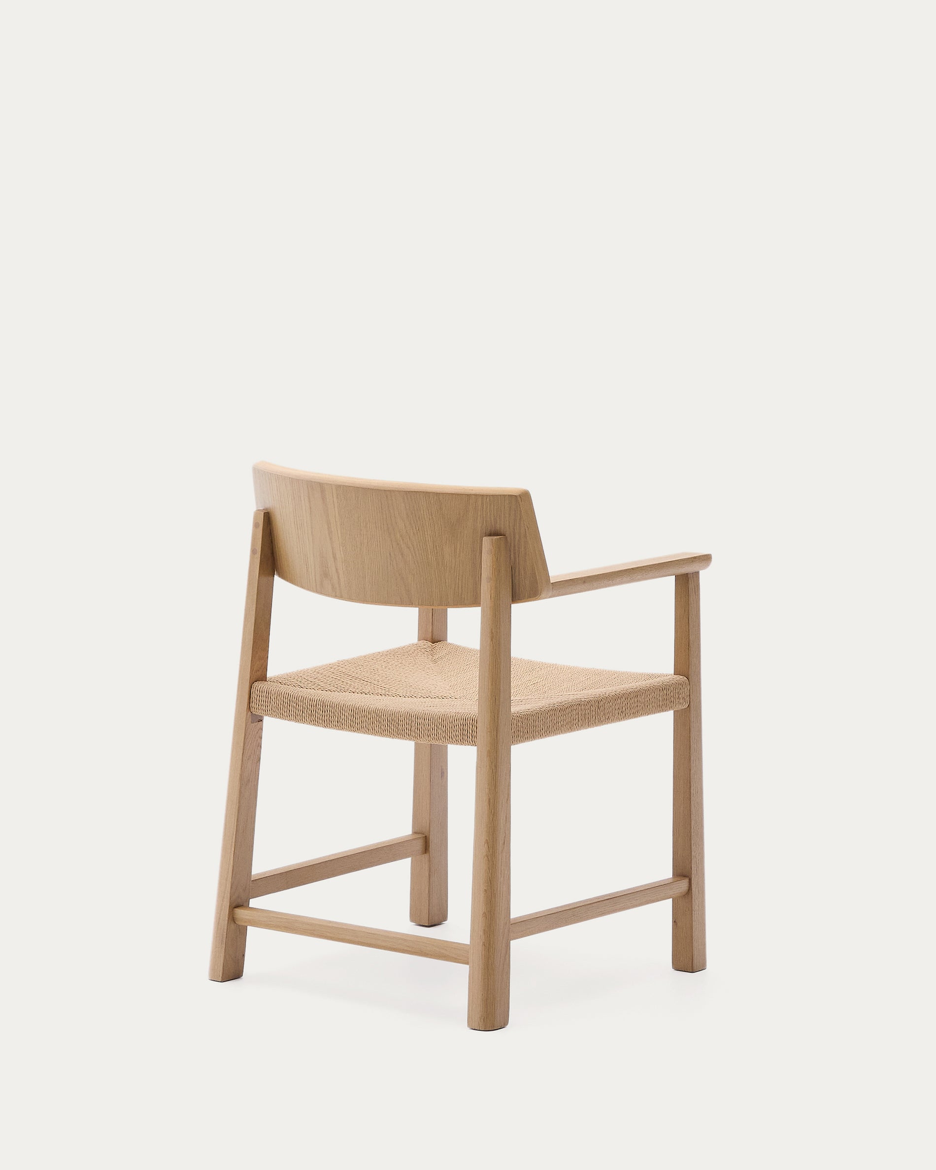 Idun chair made of FSC Mix Credit solid oak wood with natural tone finish and rope cord seat