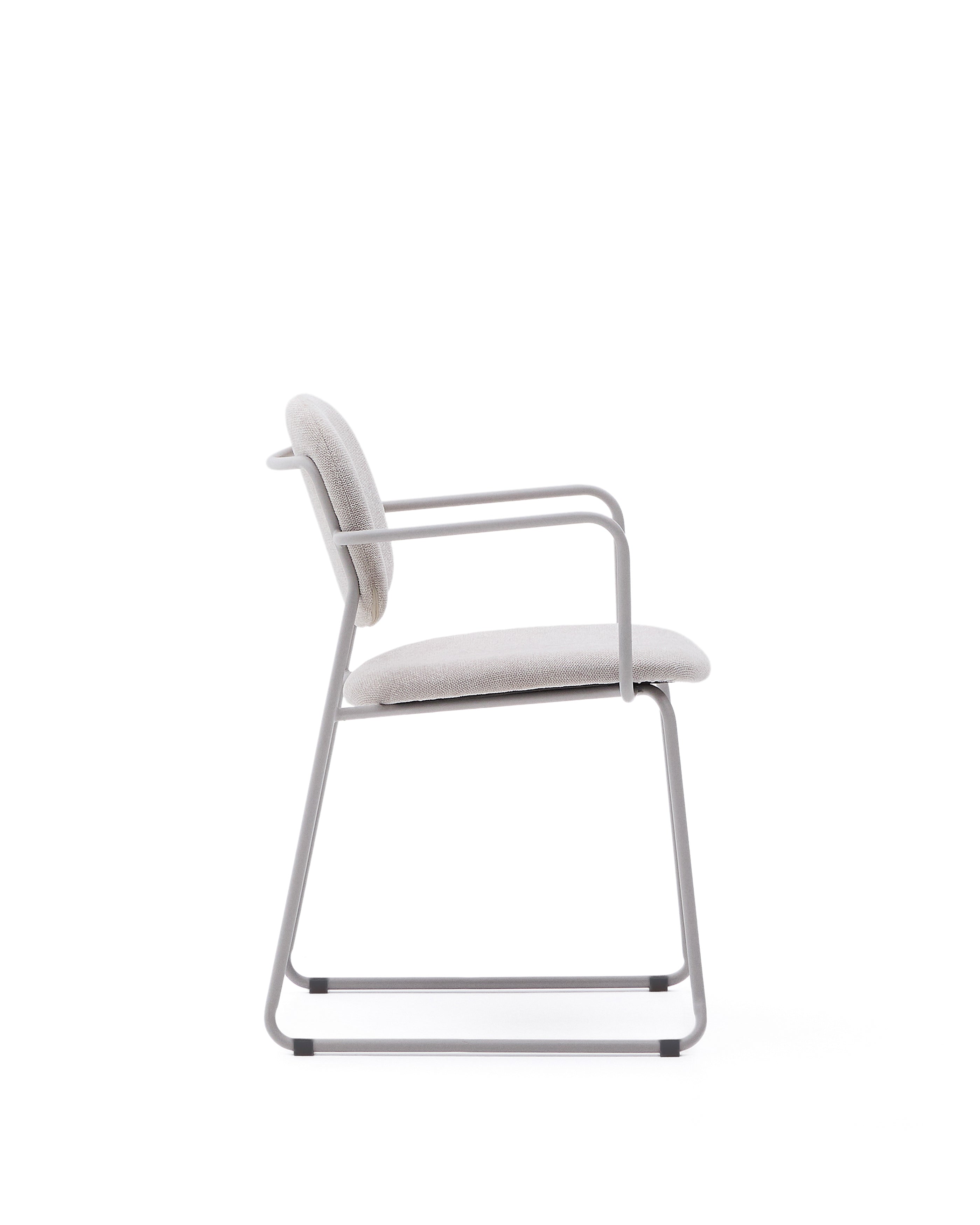 Meli chair in beige chenille with beige metal structure FSC Mix Credit - Product Image