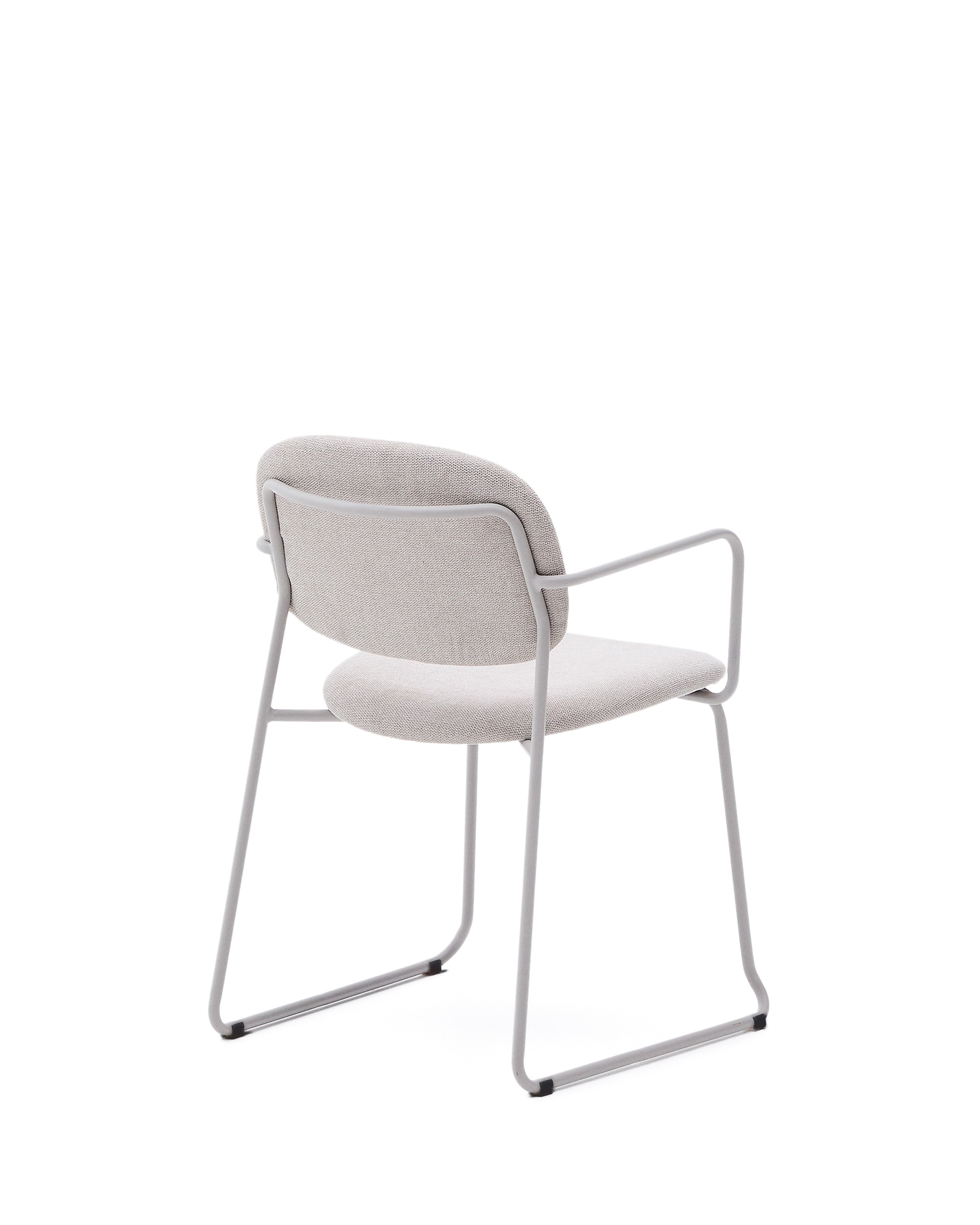 Meli chair in beige chenille with beige metal structure FSC Mix Credit - Product Image