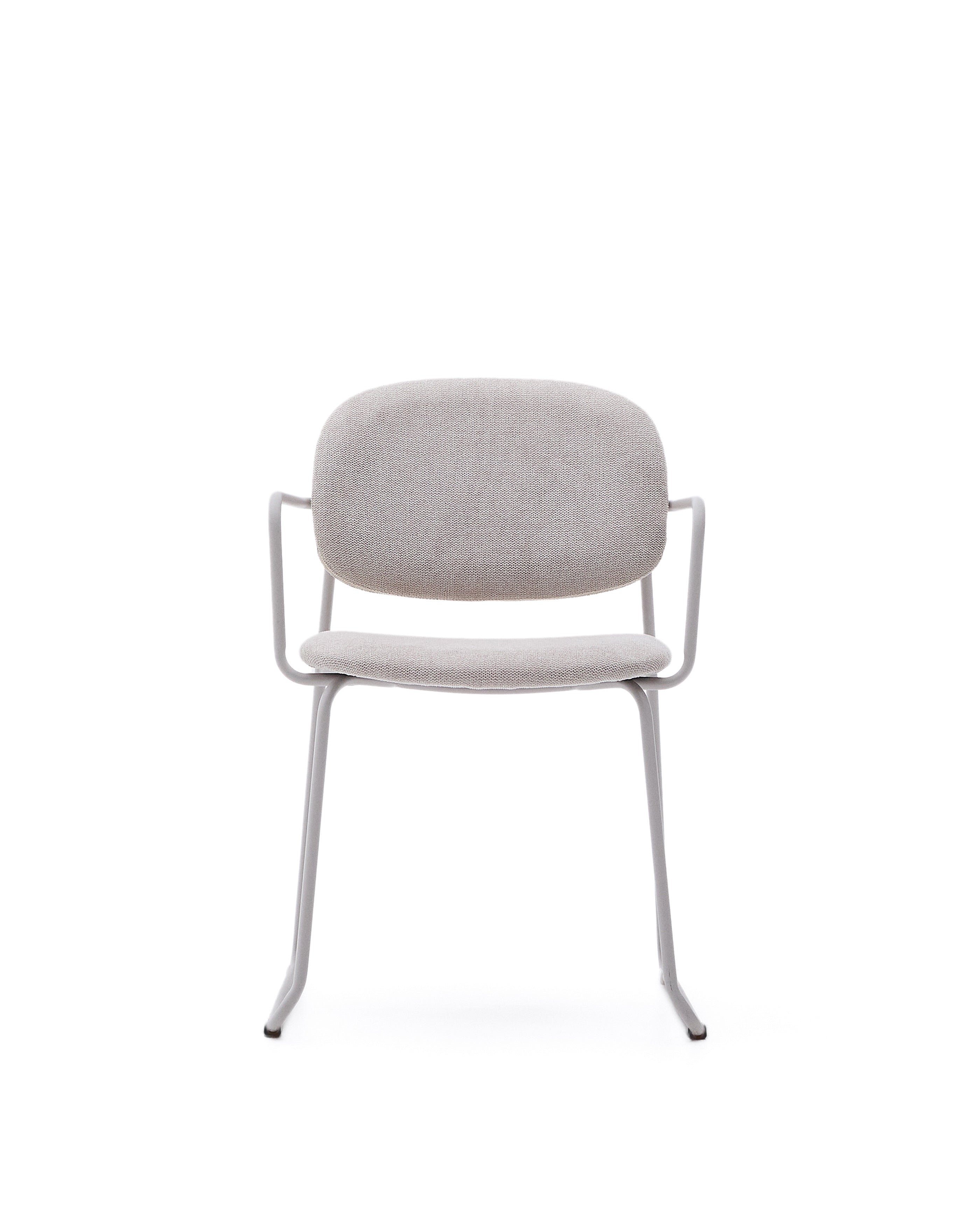 Meli chair in beige chenille with beige metal structure FSC Mix Credit - Product Image