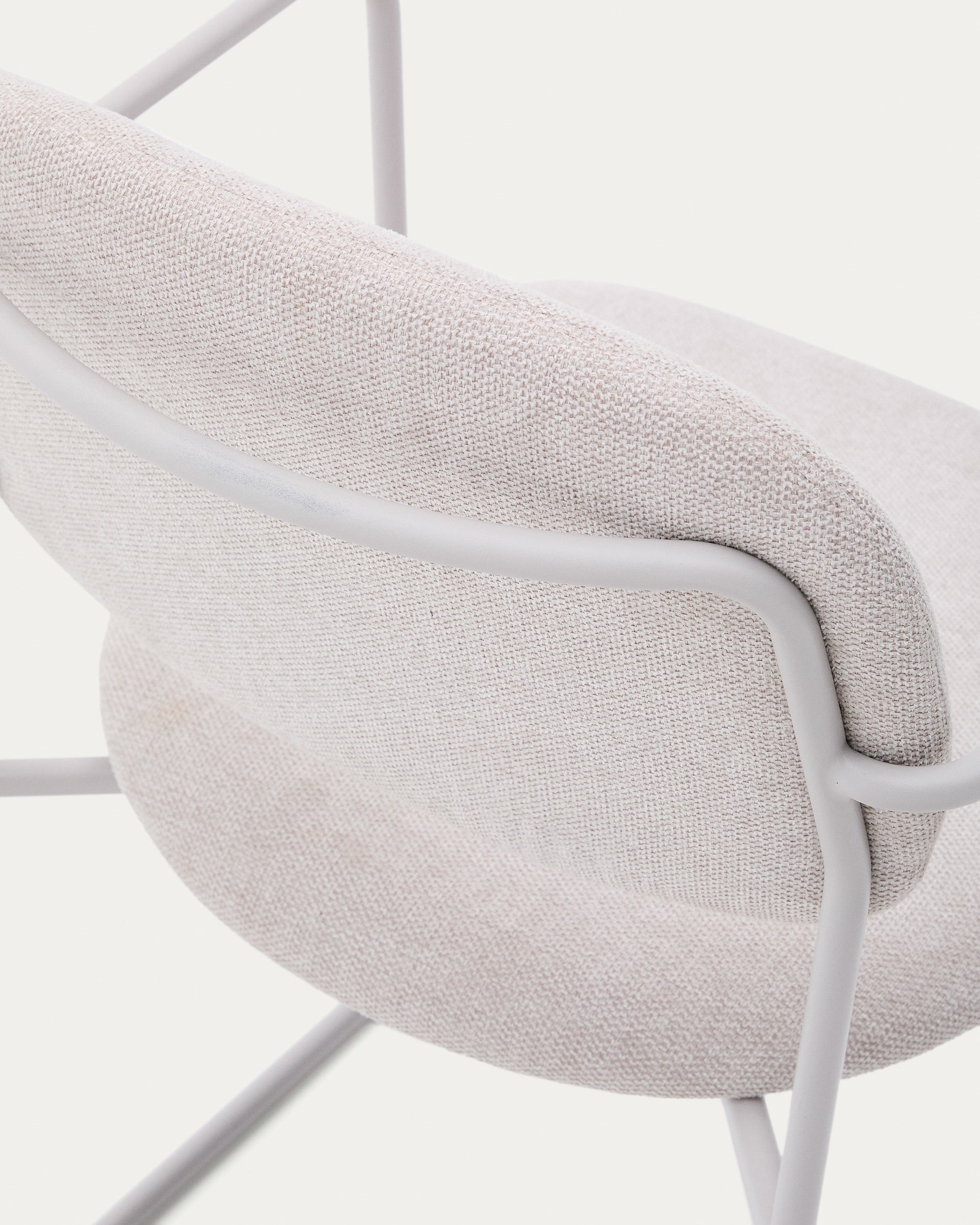 Meli chair in beige chenille with beige metal structure FSC Mix Credit - Detail