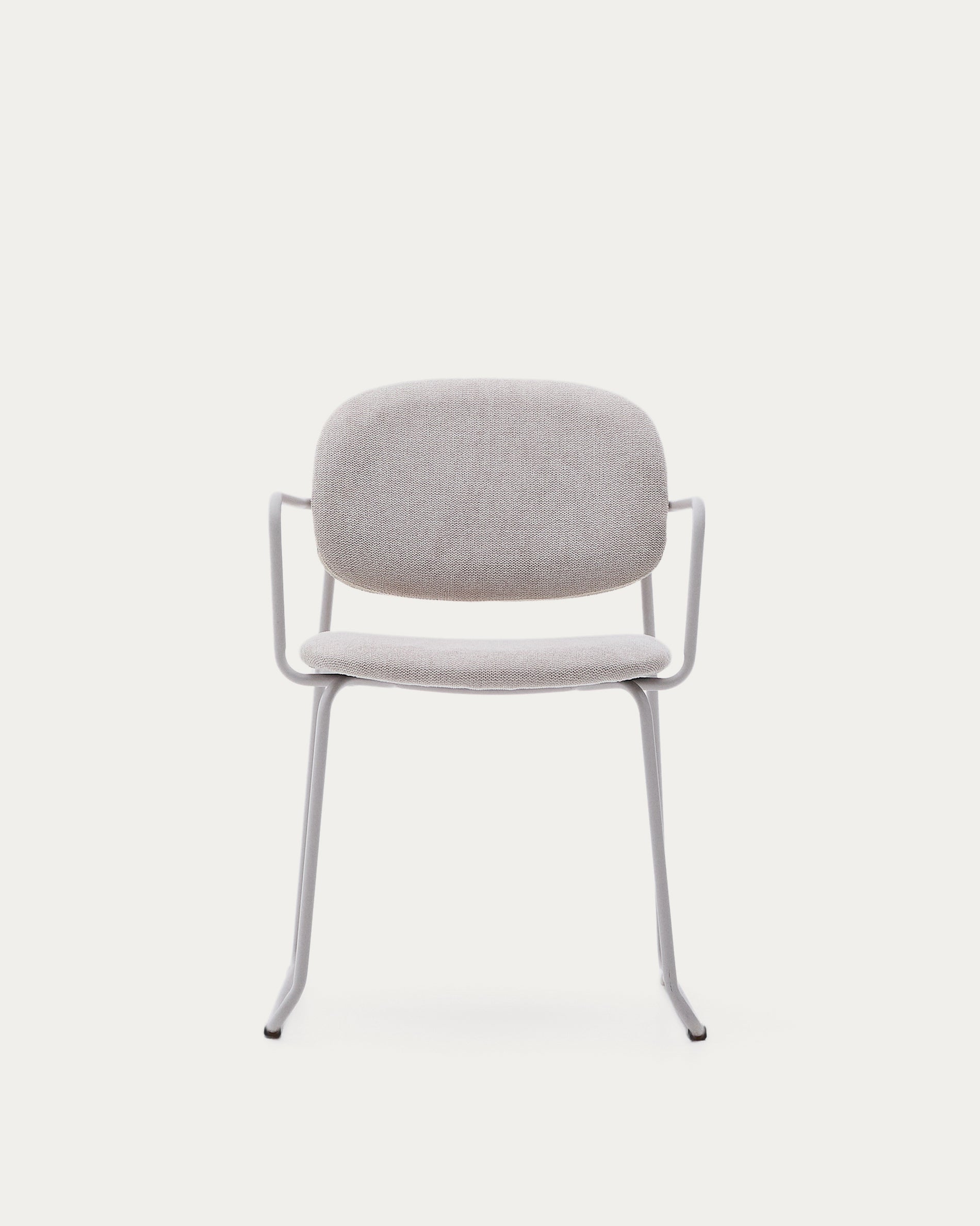 Meli chair in beige chenille with beige metal structure FSC Mix Credit - Product View