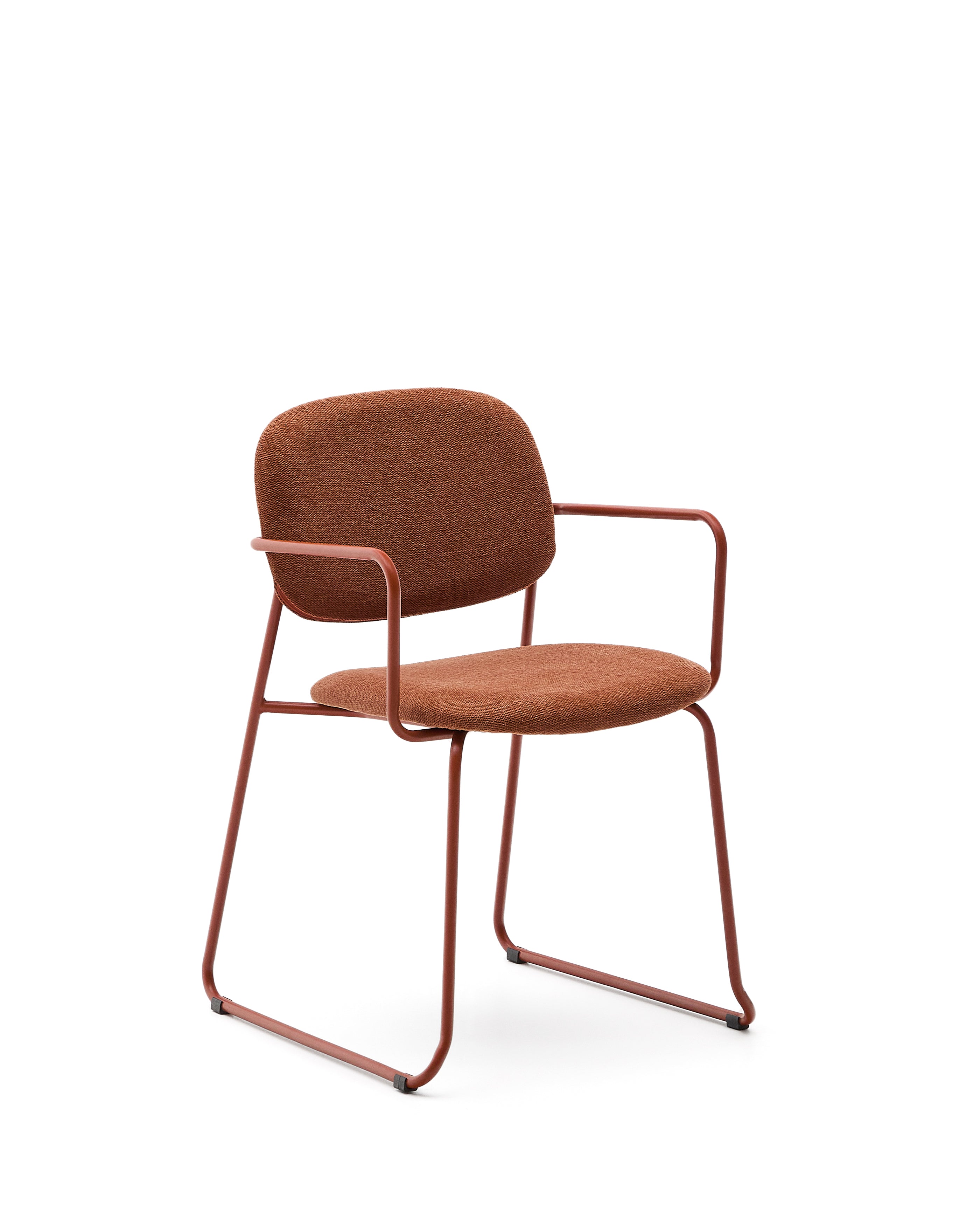 Meli chair in terracotta chenille with terracotta metal frame FSC Mix Credit - Product Image