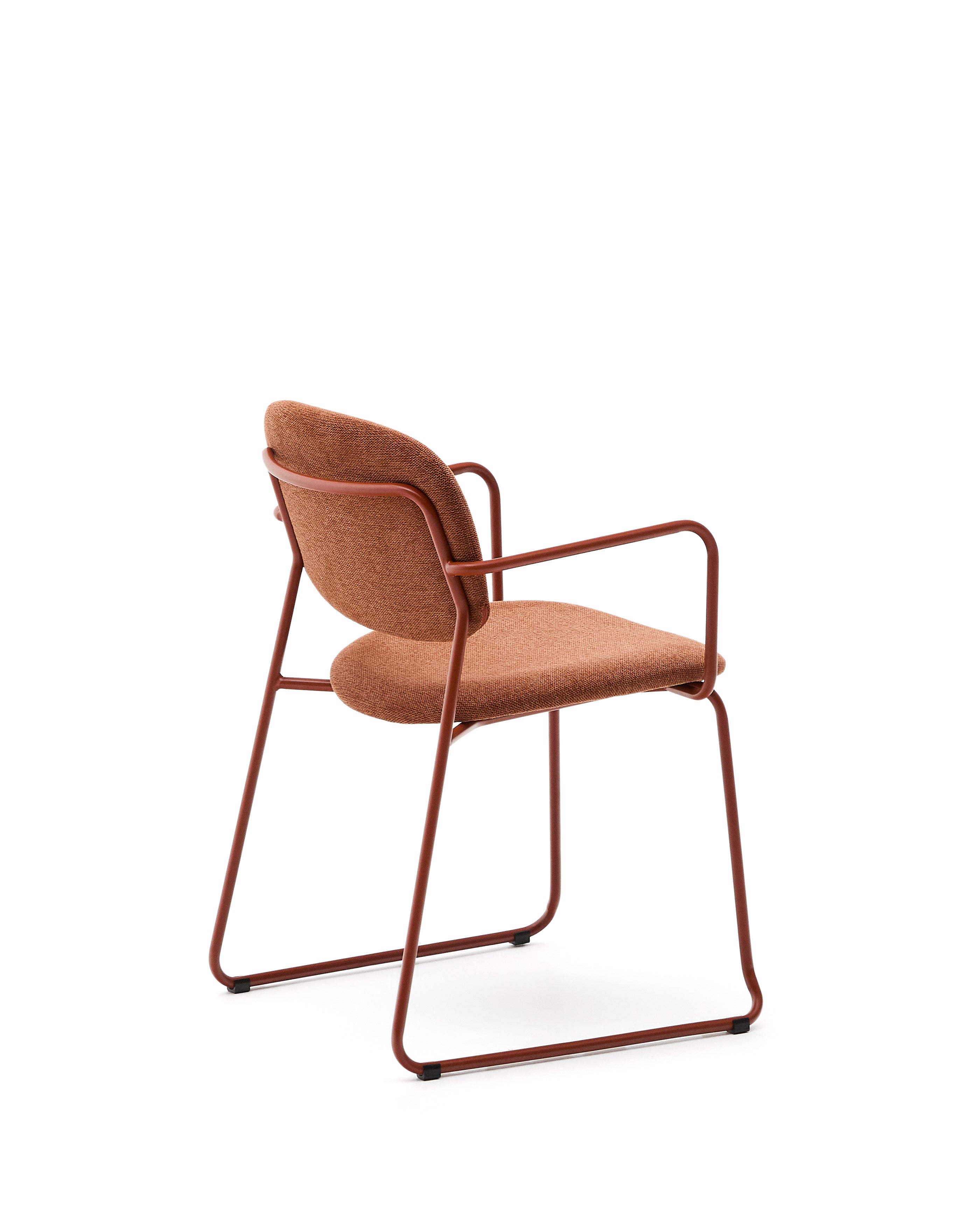 Meli chair in terracotta chenille with terracotta metal frame FSC Mix Credit - Product Image