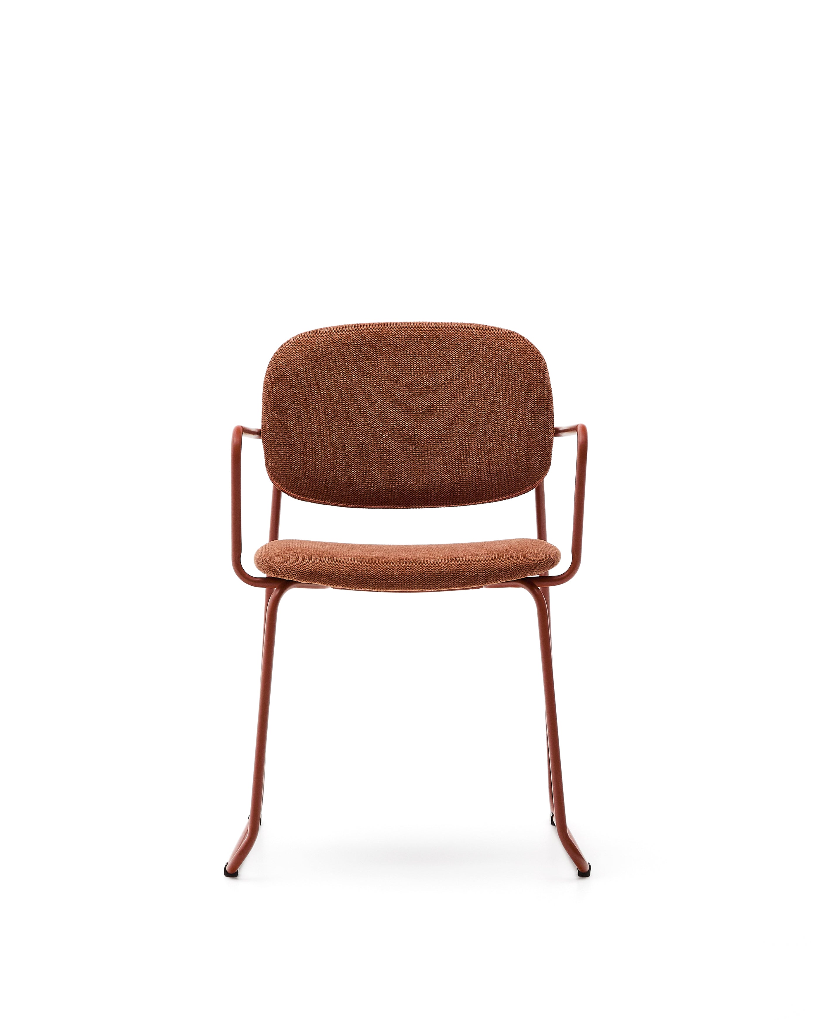 Meli chair in terracotta chenille with terracotta metal frame FSC Mix Credit - Product Image