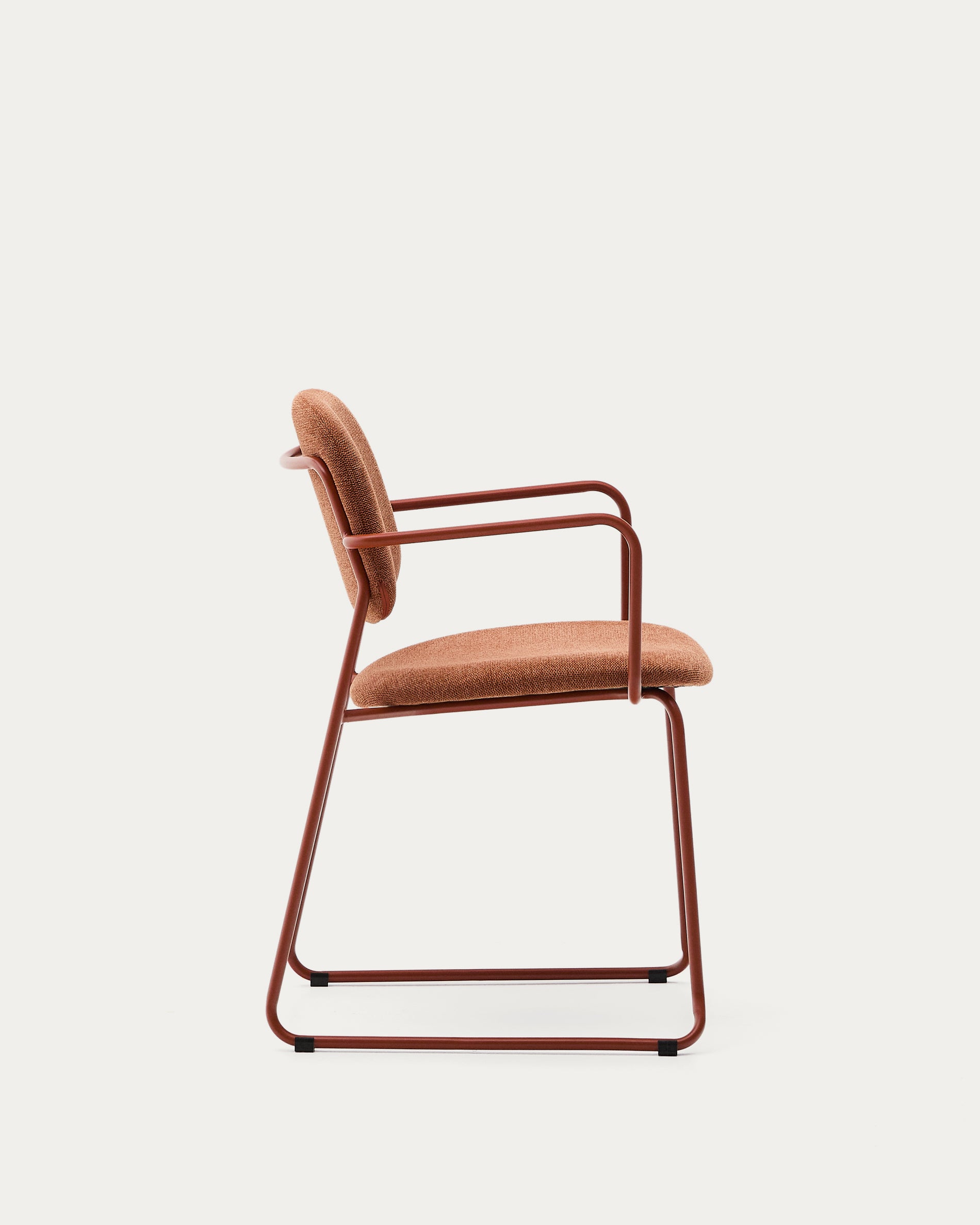 Meli chair in terracotta chenille with terracotta metal frame FSC Mix Credit - Product View
