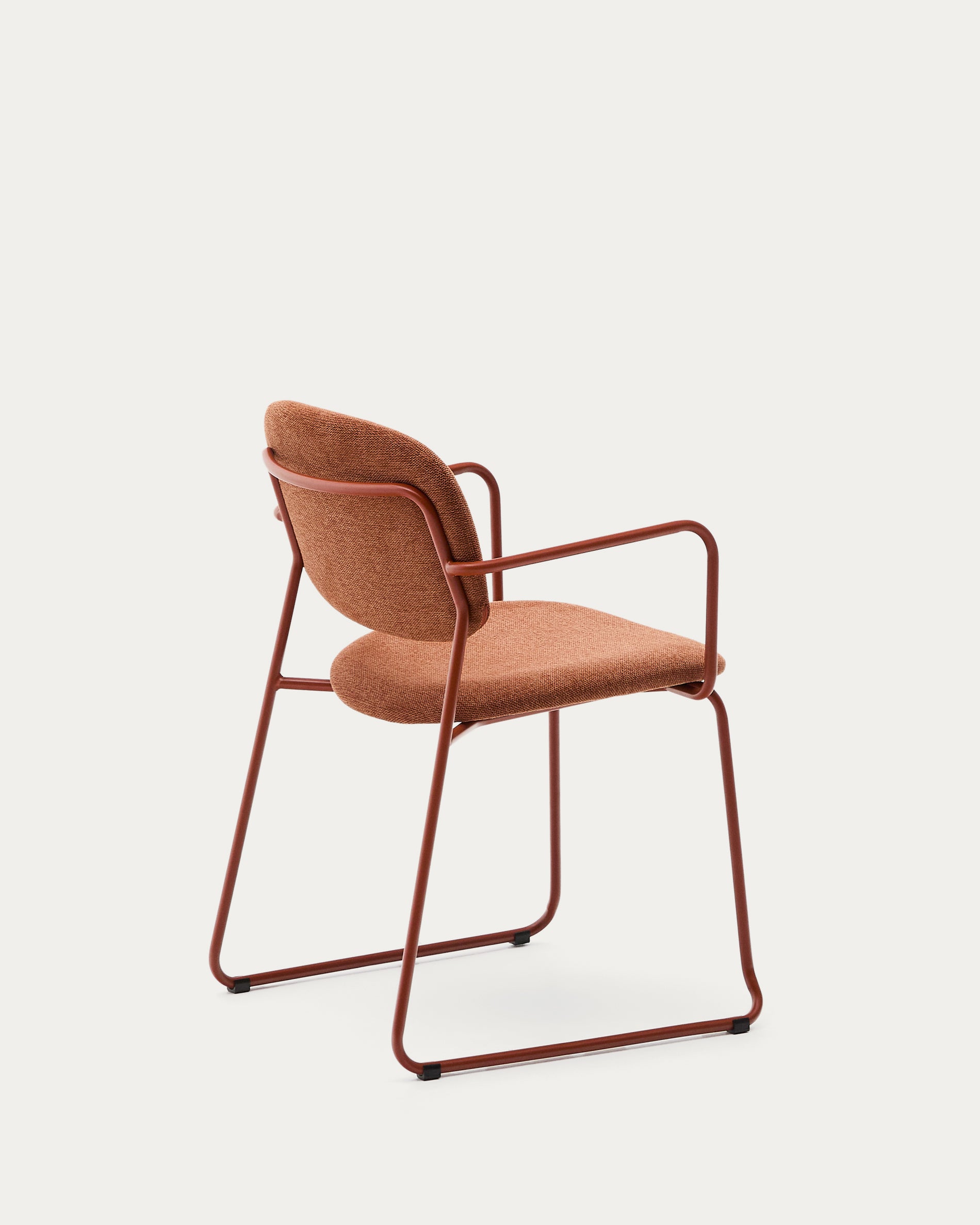 Meli chair in terracotta chenille with terracotta metal frame FSC Mix Credit - Product View