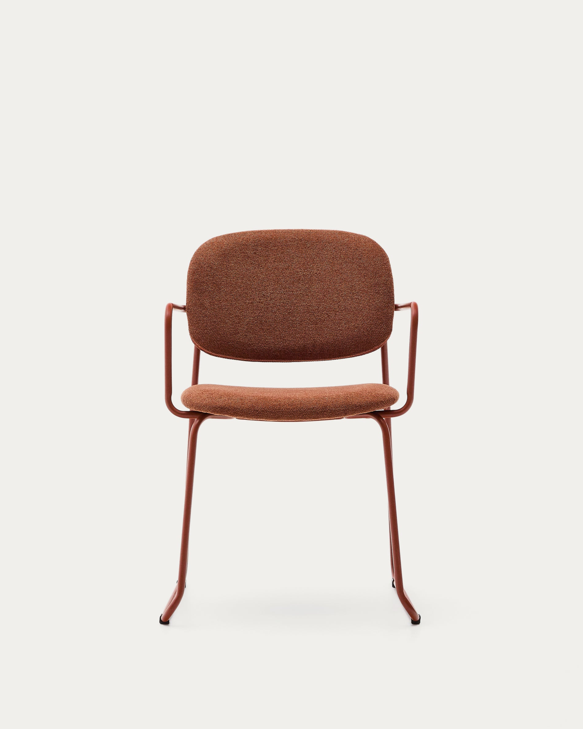 Meli chair in terracotta chenille with terracotta metal frame FSC Mix Credit - Product View