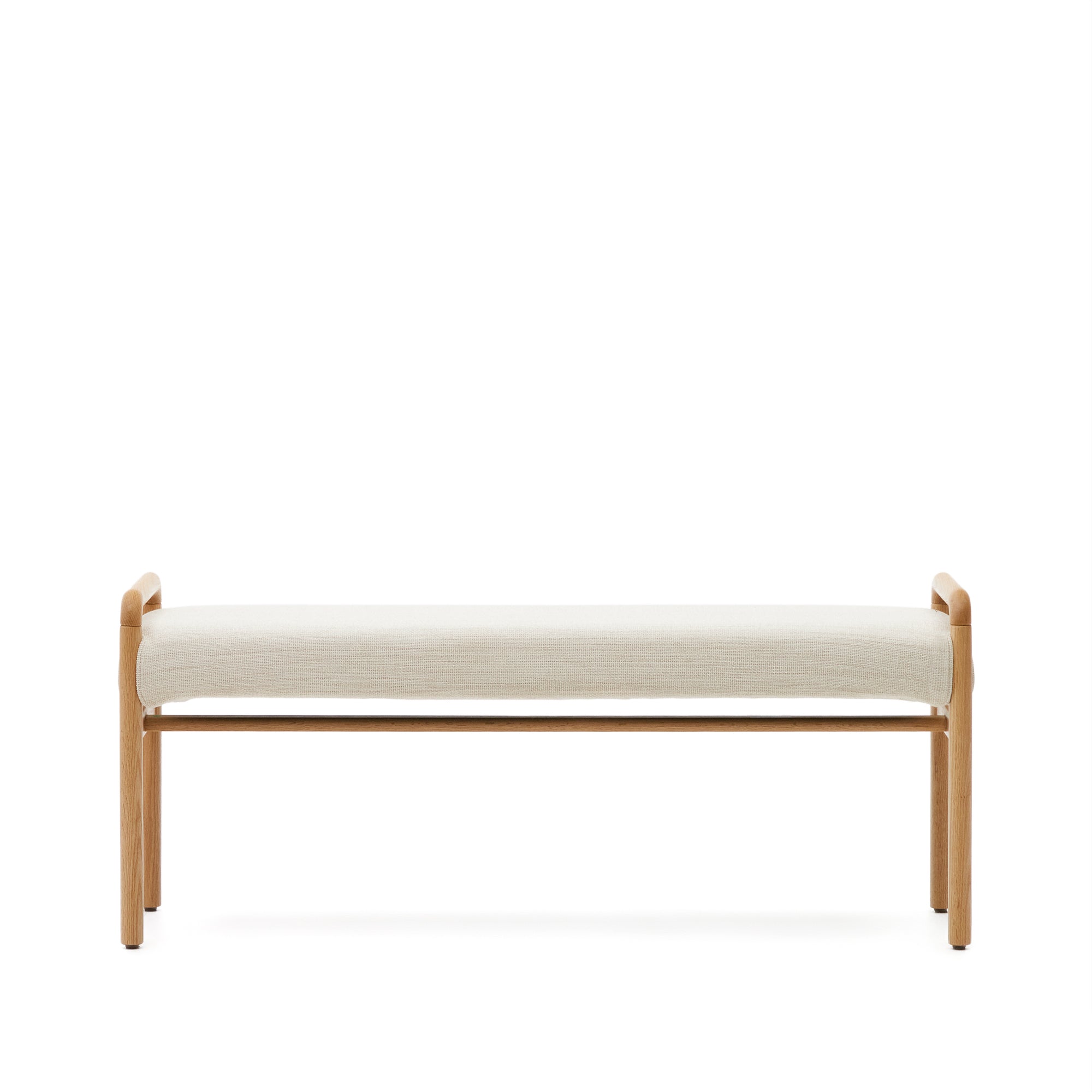 Macaret bench with removable cover solid oak wood with natural finish 120 cm FSC Mix Credit - Product Image