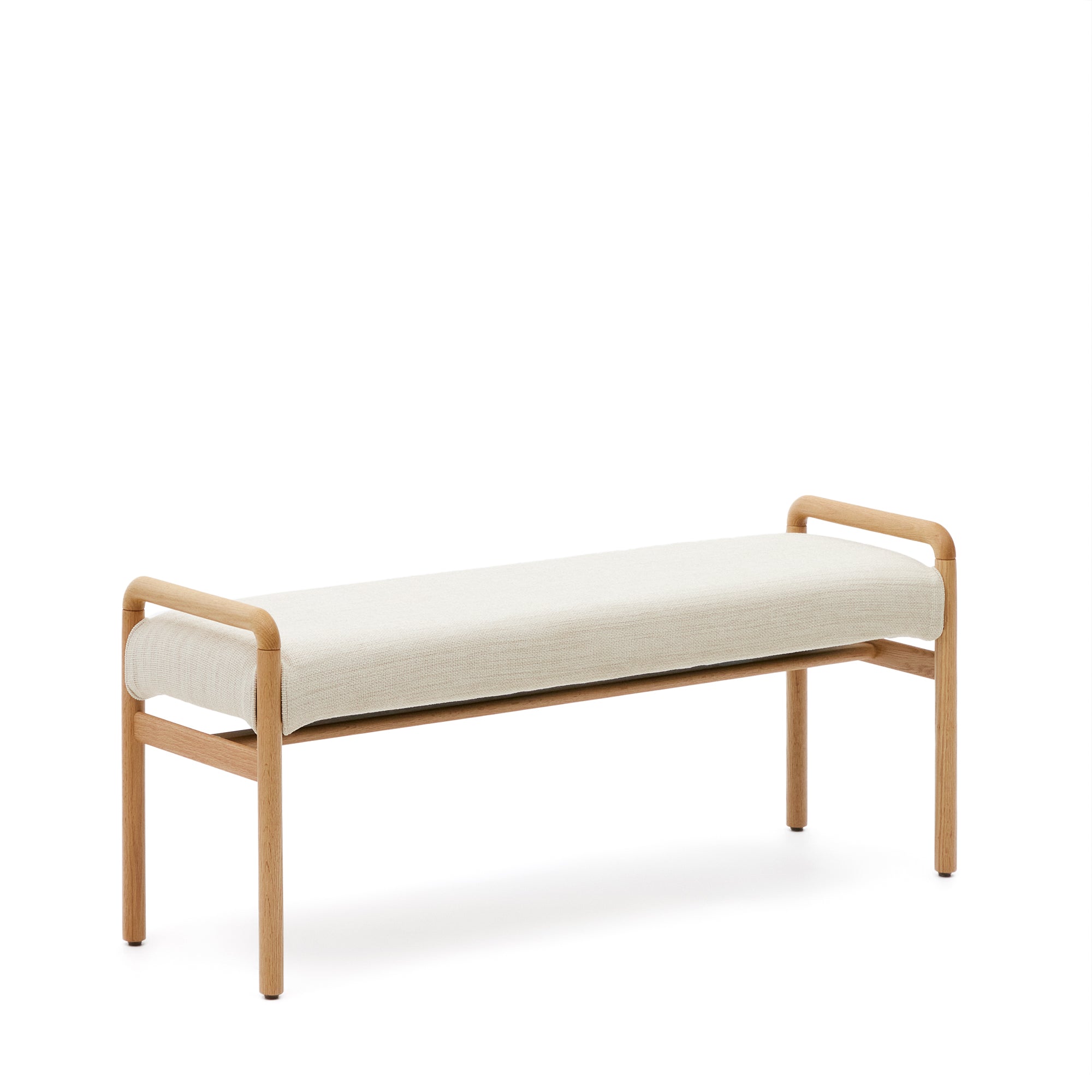 Macaret bench with removable cover solid oak wood with natural finish 120 cm FSC Mix Credit - Product Image
