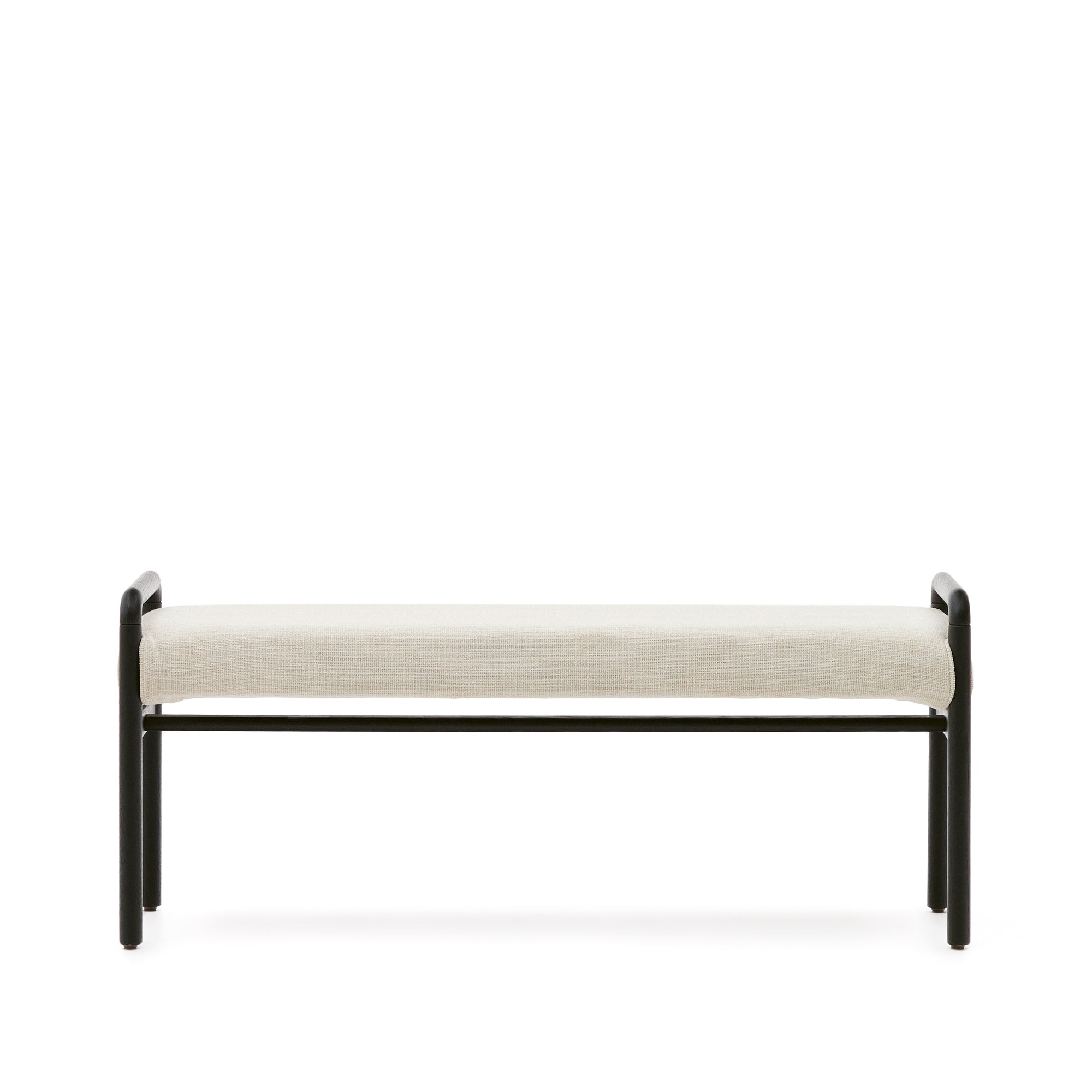 Macaret bench with removable cover solid oak wood with black finish 120 cm FSC Mix Credit - Product Image